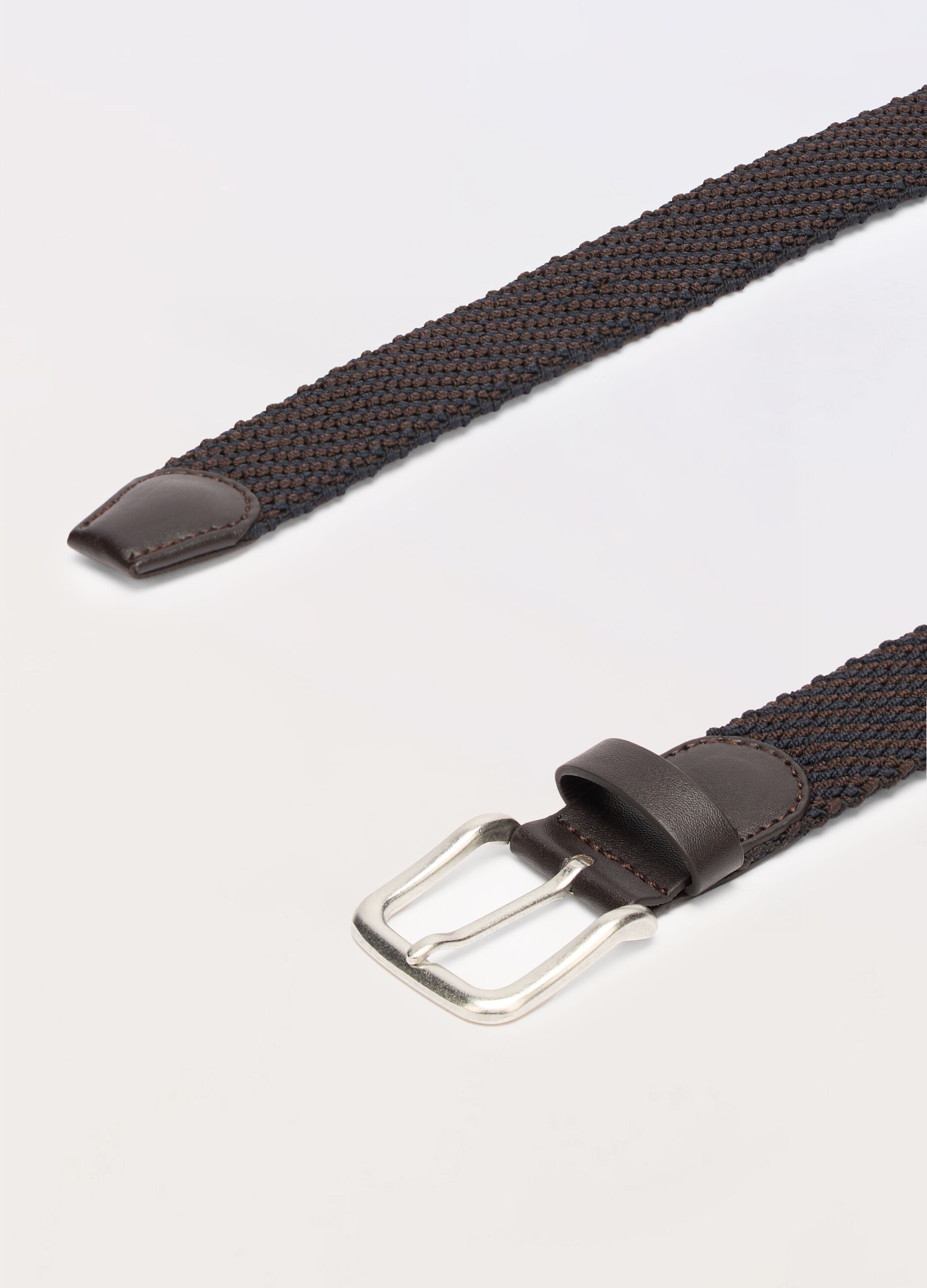 Cintura bicolor intrecciata con inserti in ECOpelle uomo_1