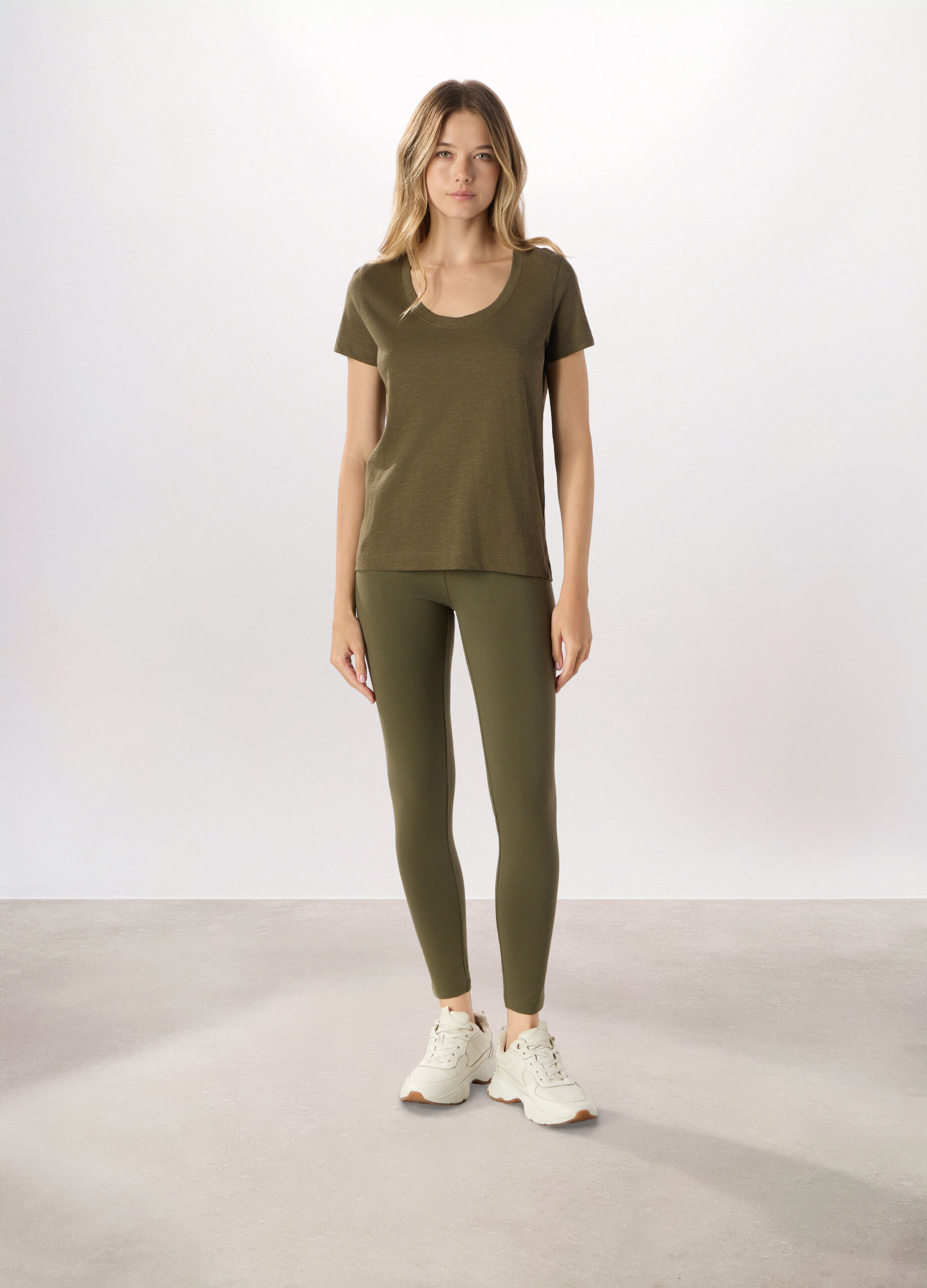 Leggings in jersey di cotone stretch Holistic fitness donna_0