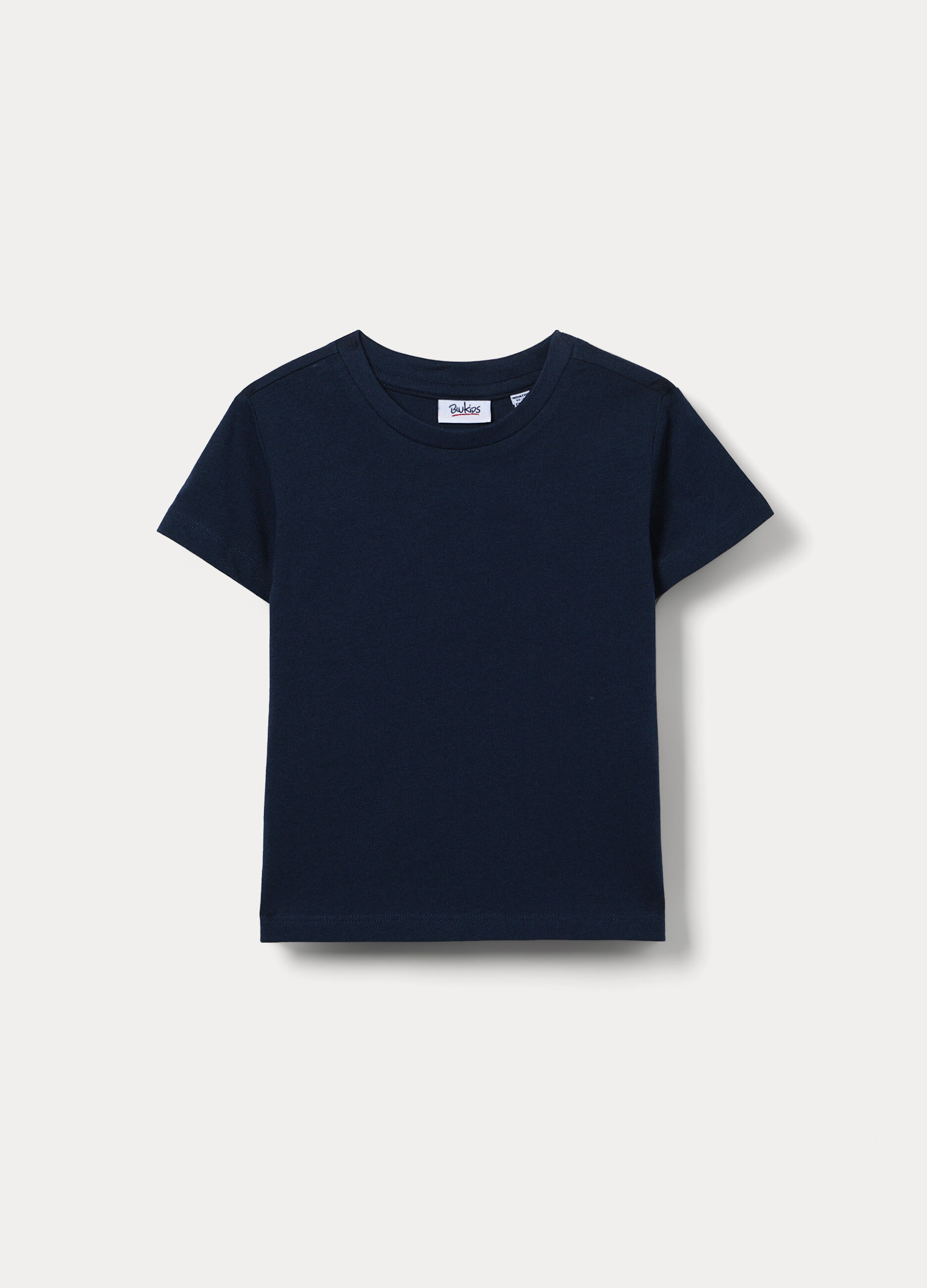 T-shirt girocollo in jersey di cotone stretch bimbo_0