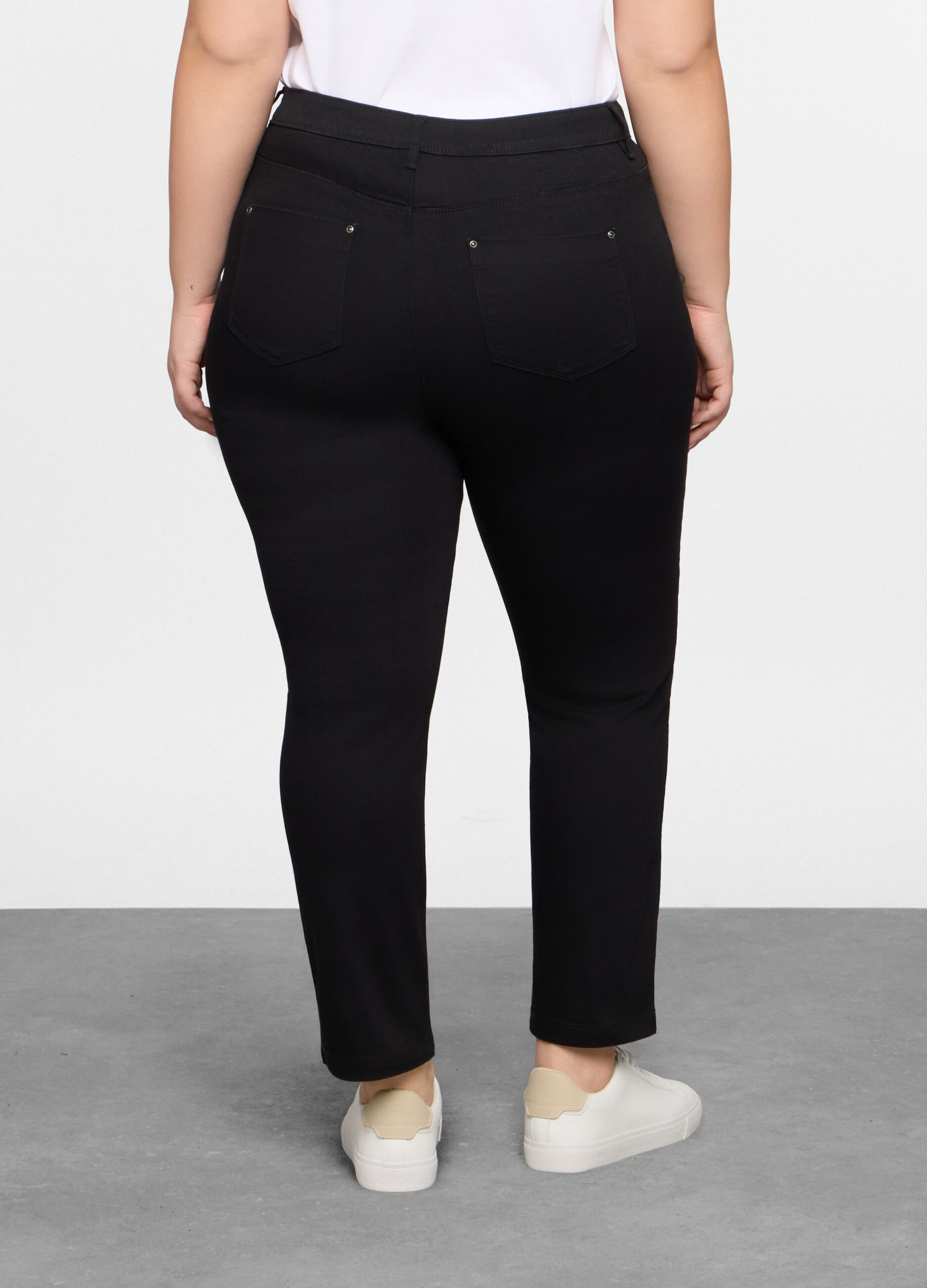 Pantaloni regular fit in stretch denim donna curvy