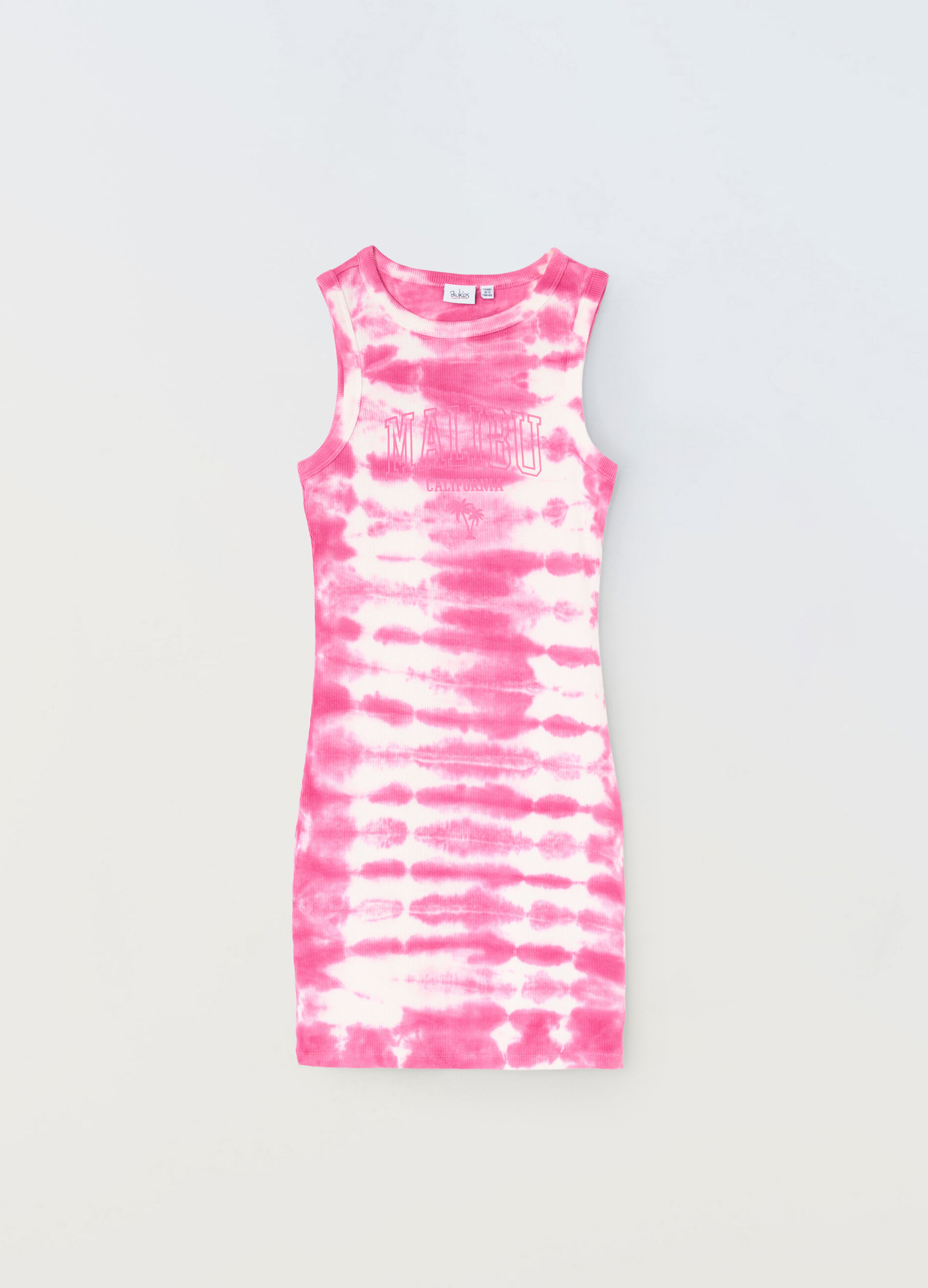 Vestito in costina di cotone stretch ragazza_0