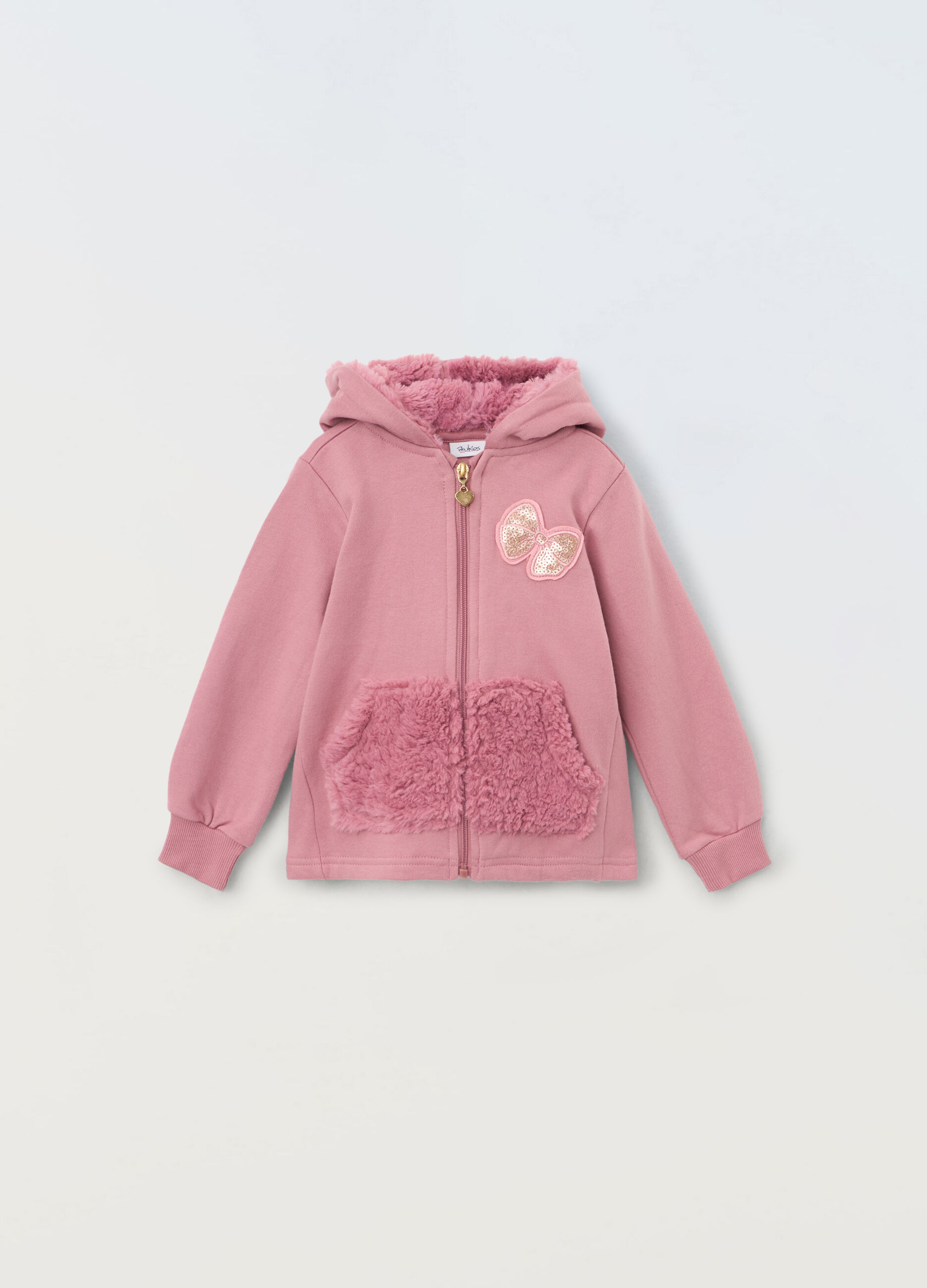 Felpa full zip in cotone neonata_0