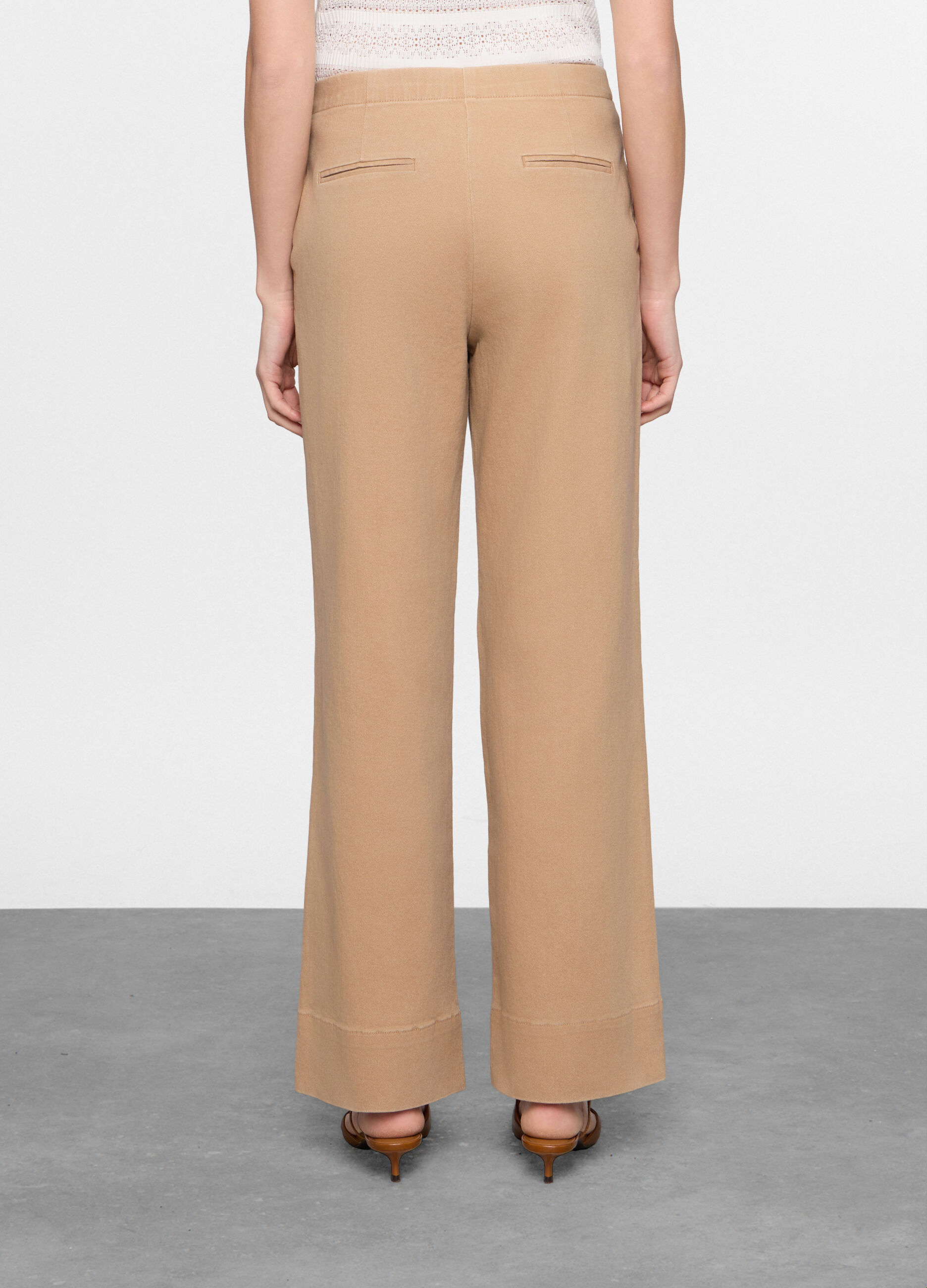 Pantaloni chino relaxed fit in denim stretch donna_1