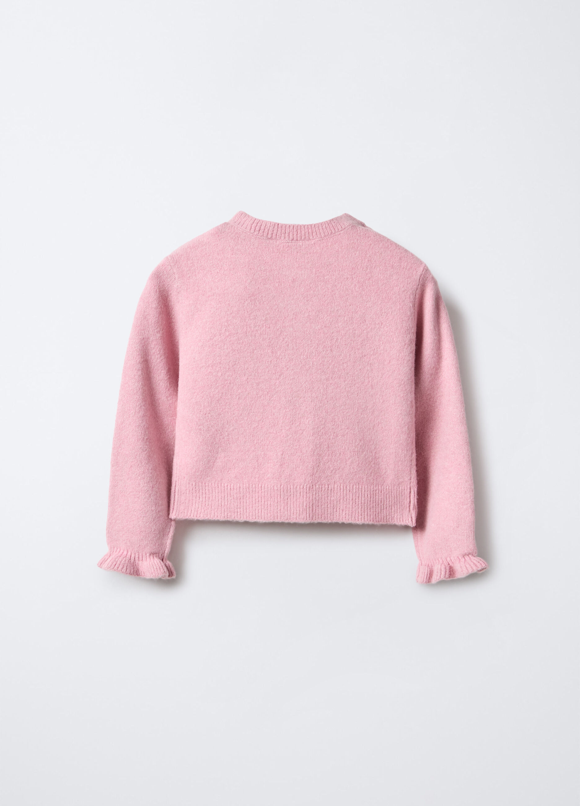 Cardigan girocollo misto lana bambina_1