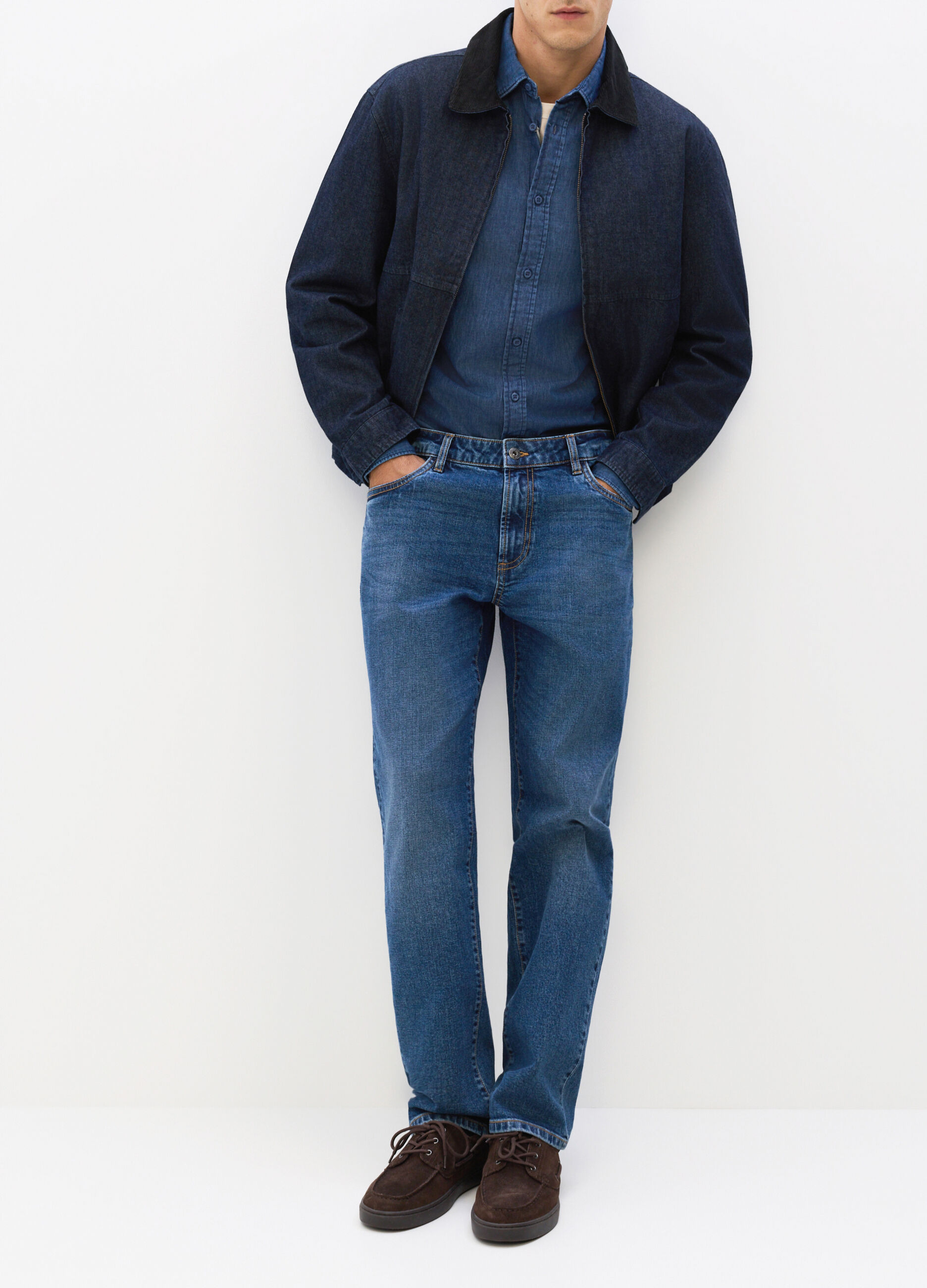 Jeans regular fit in denim stretch uomo