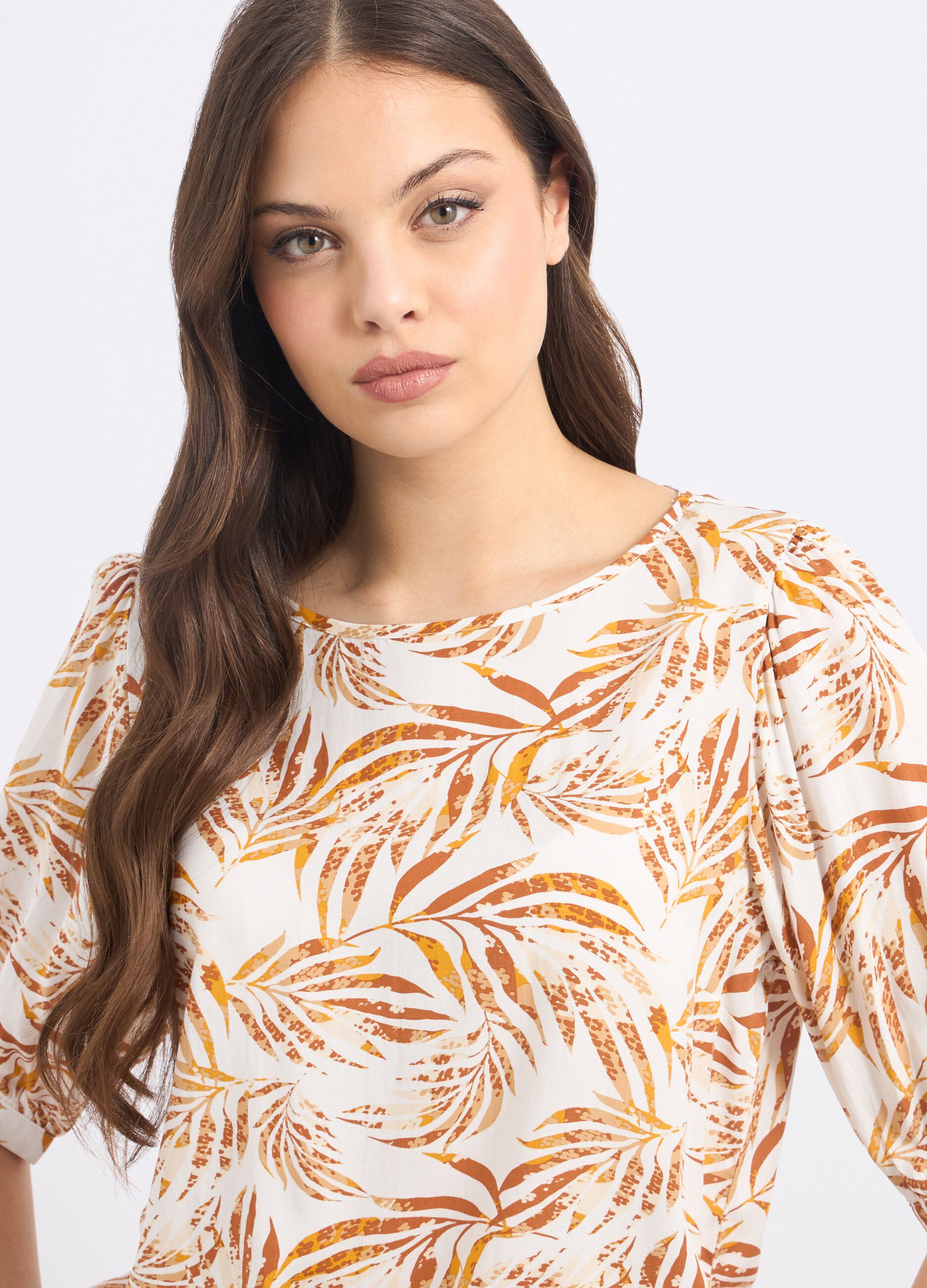 Blusa in pura viscosa con stampa donna_2