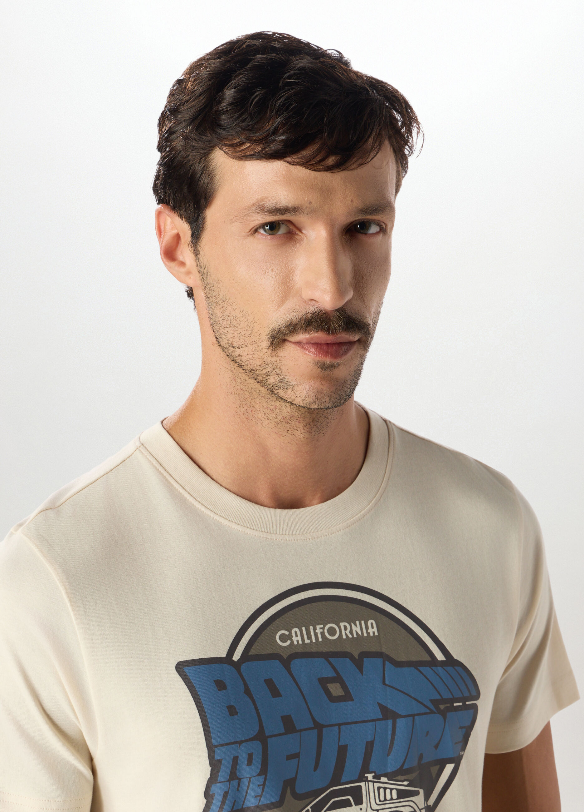 T-shirt girocollo con stampa Back to the Future in cotone uomo_2
