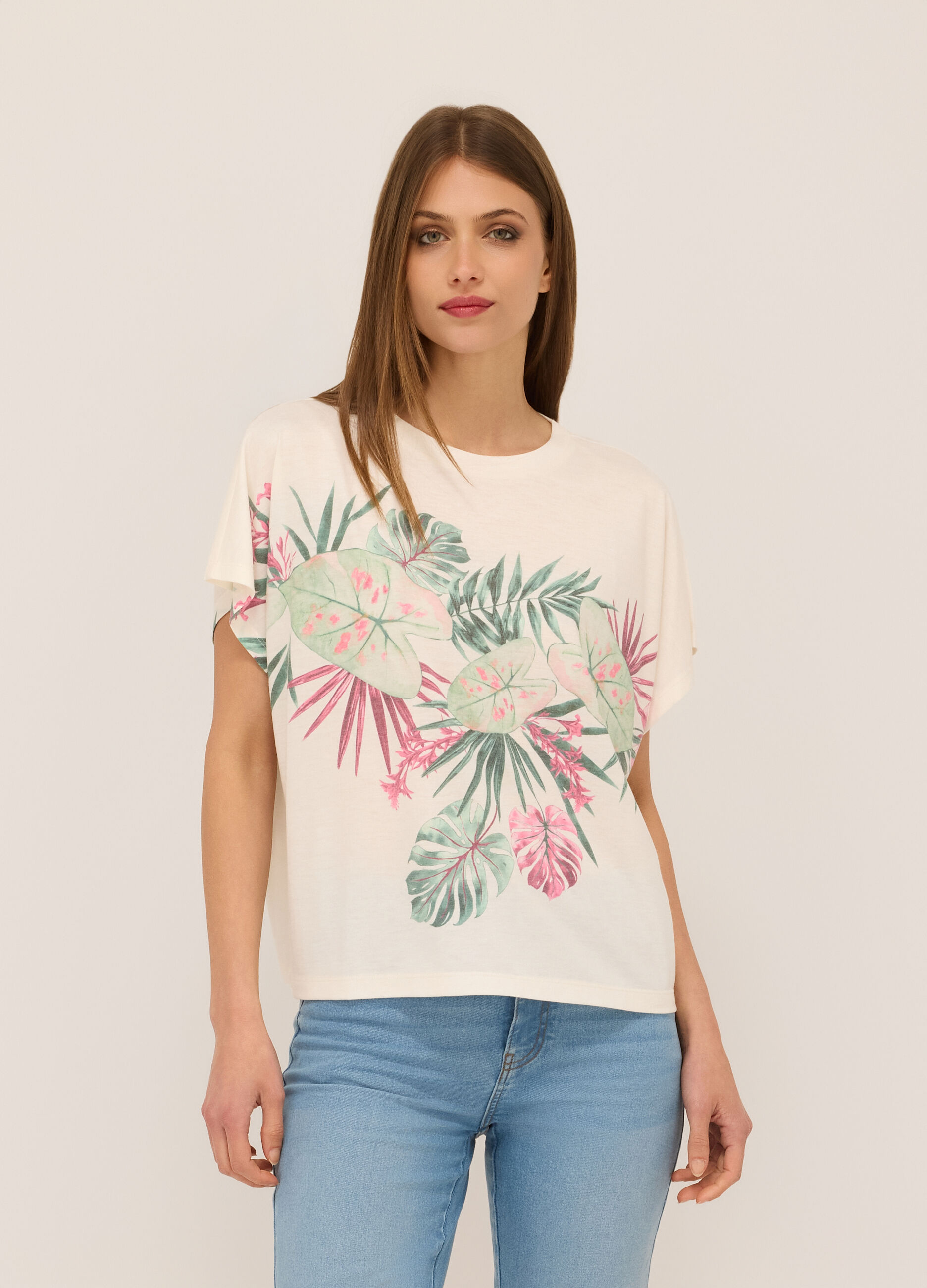 T-shirt in jersey di misto viscosa donna_0