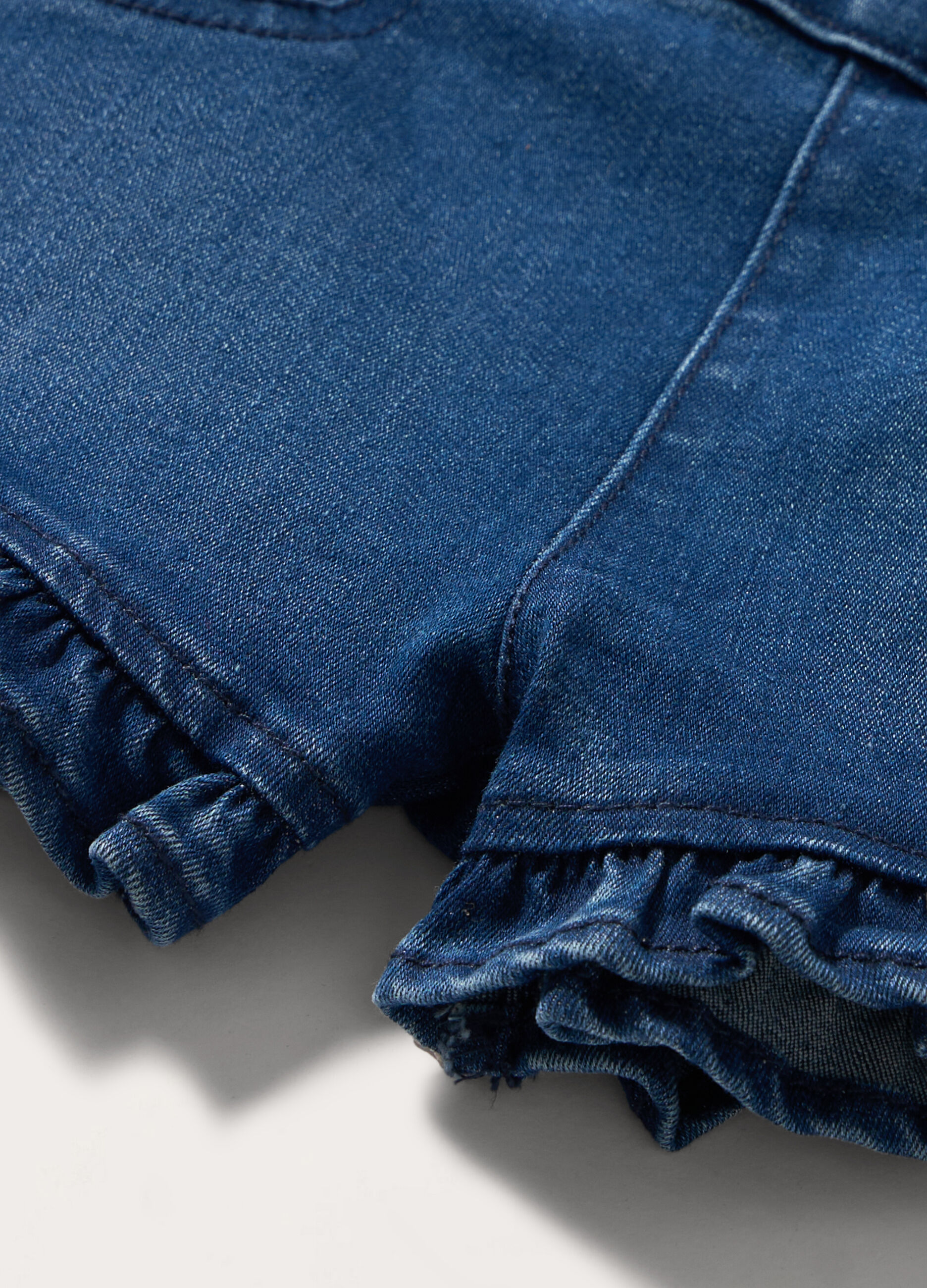 Shorts in denim di misto cotone neonata_1