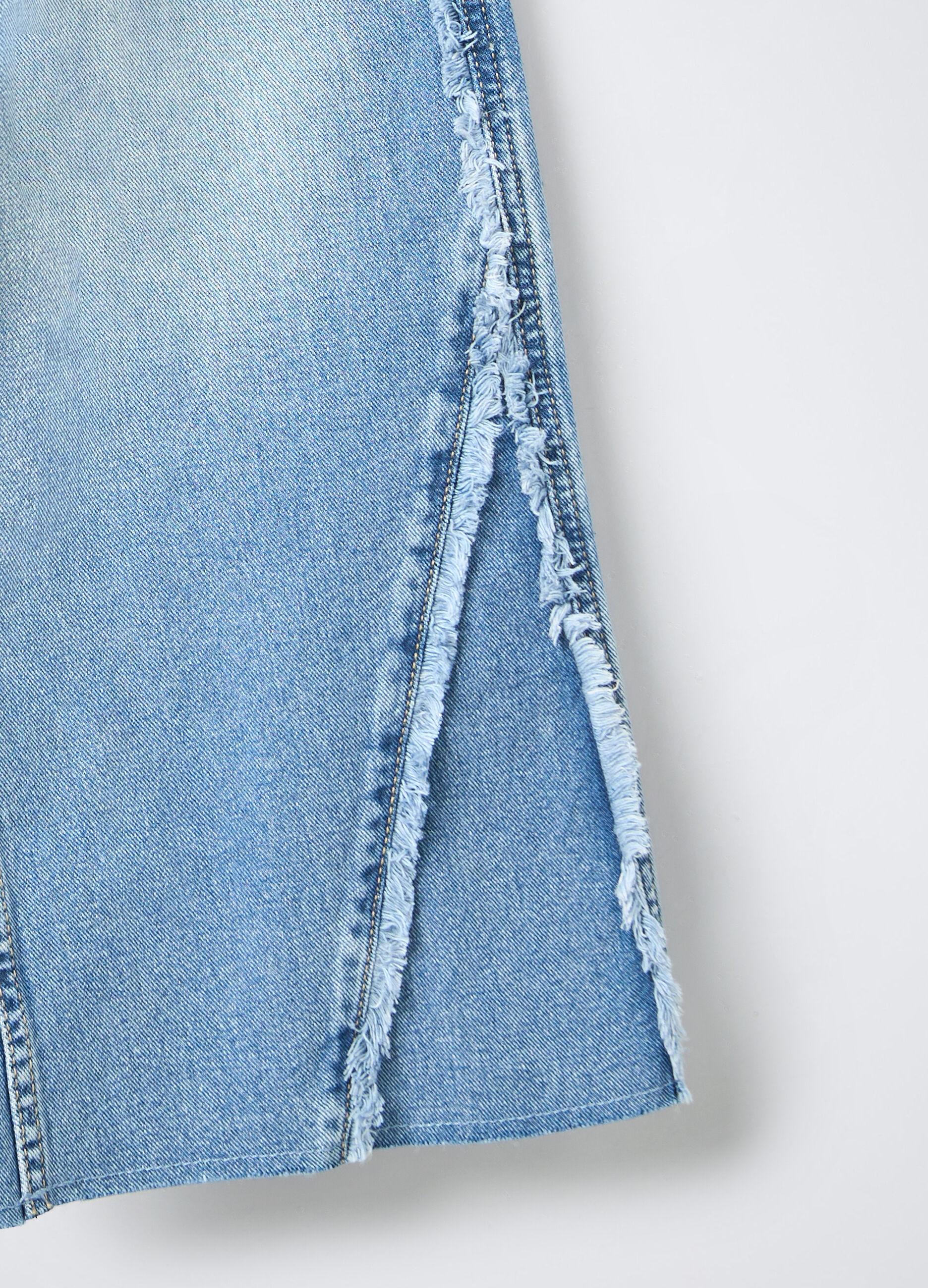 Pantaloni in denim di puro cotone Wide Leg ragazza_2