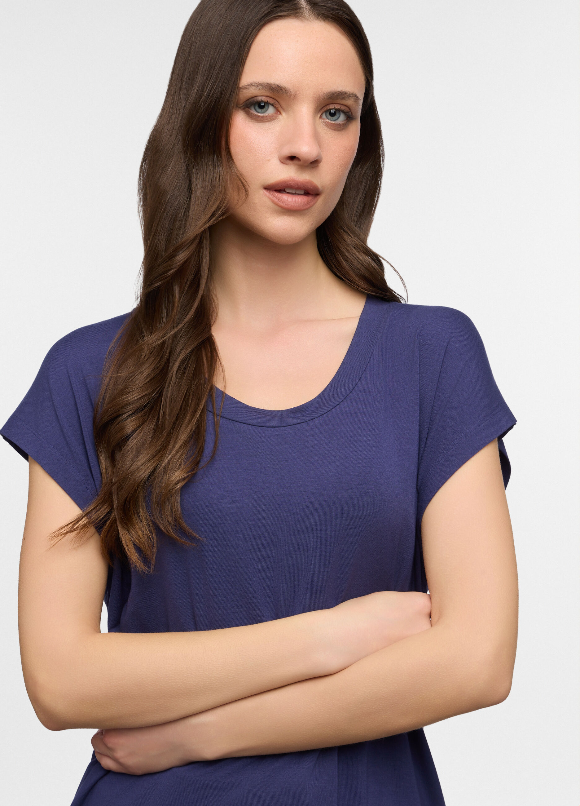 T-shirt girocollo stretch donna_2