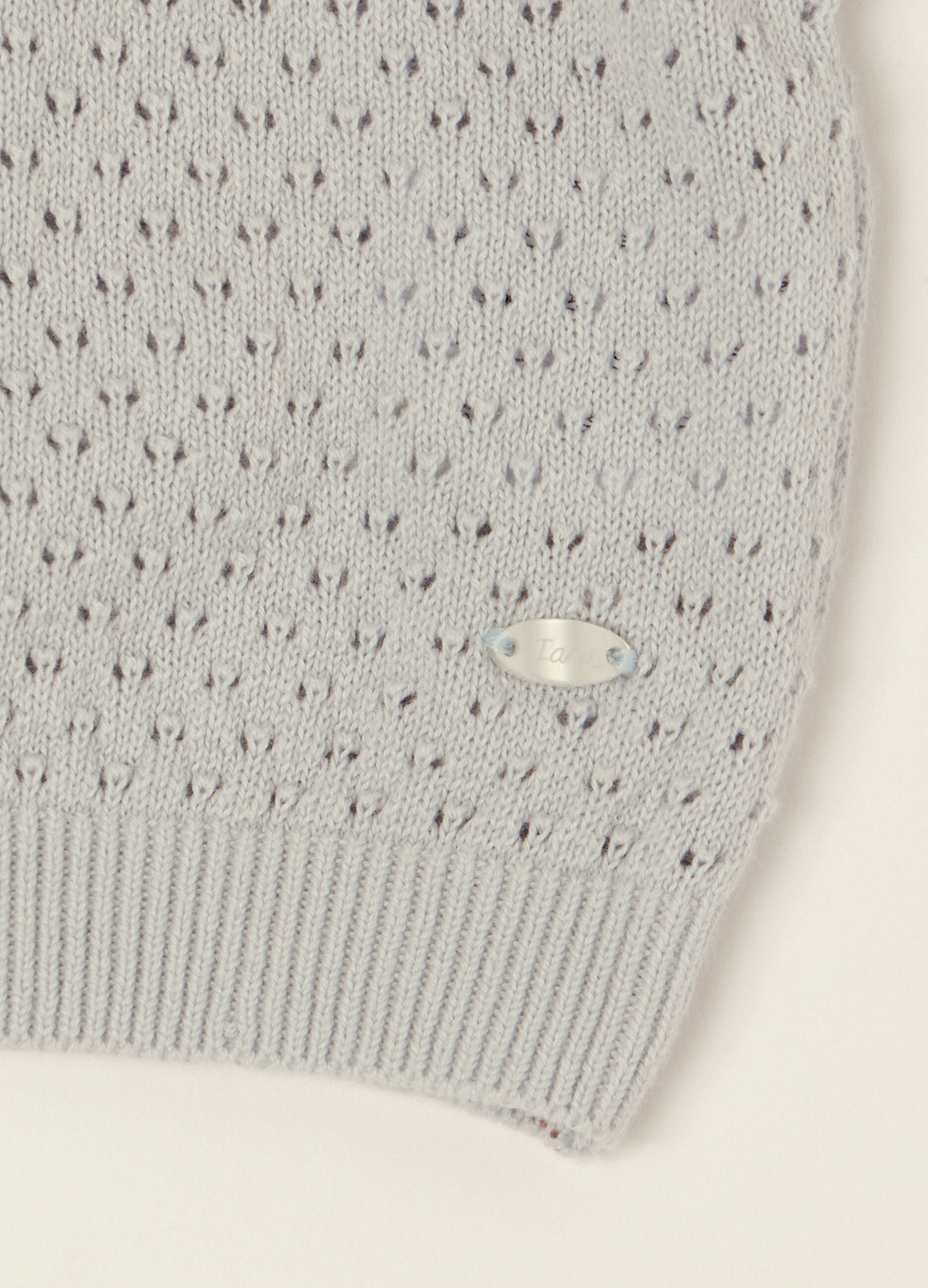 Cardigan grigio in puro cotone_2