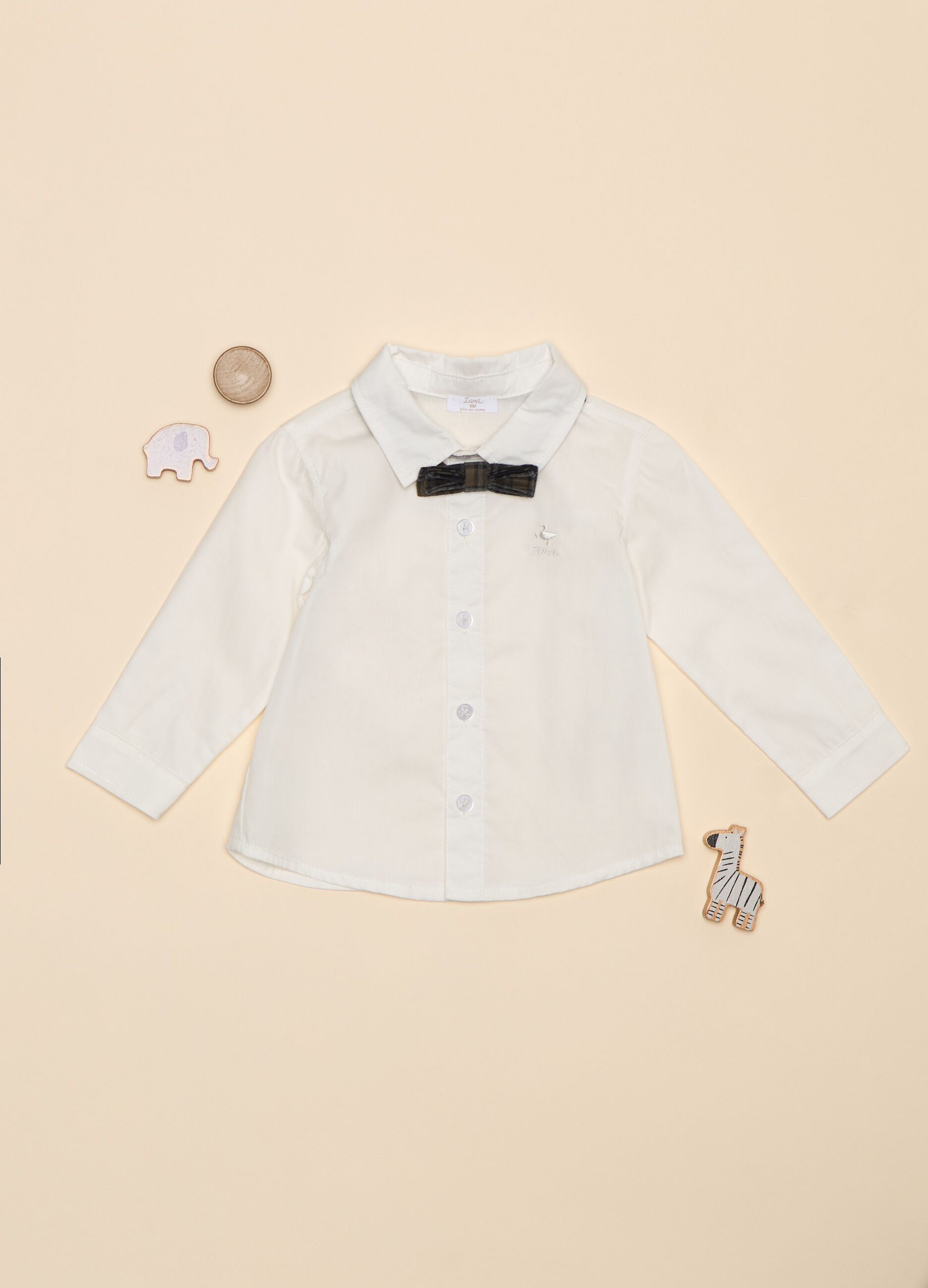 Camicia in cotone con papillon_0