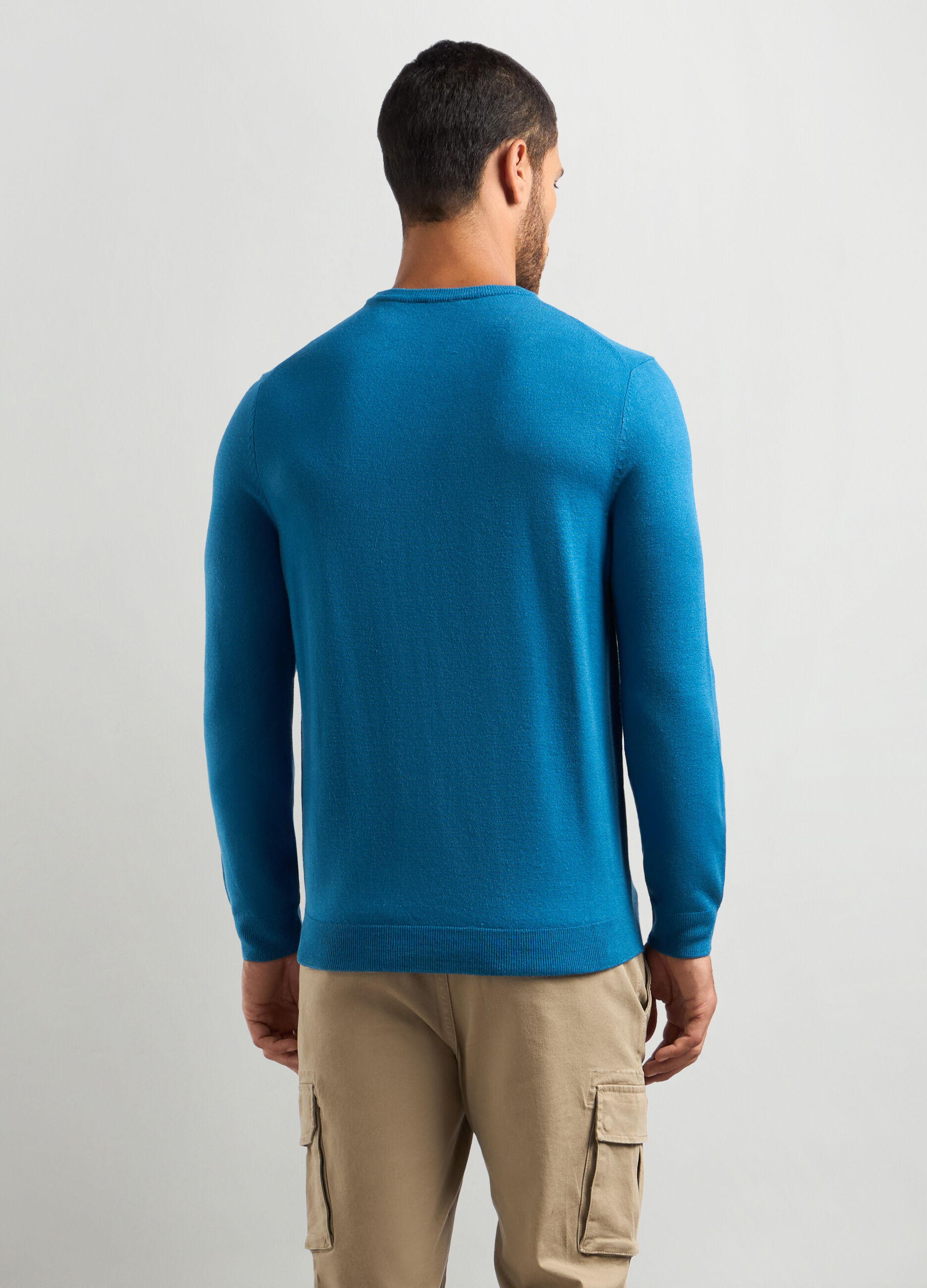 Maglione girocollo maglia rasata uomo_1