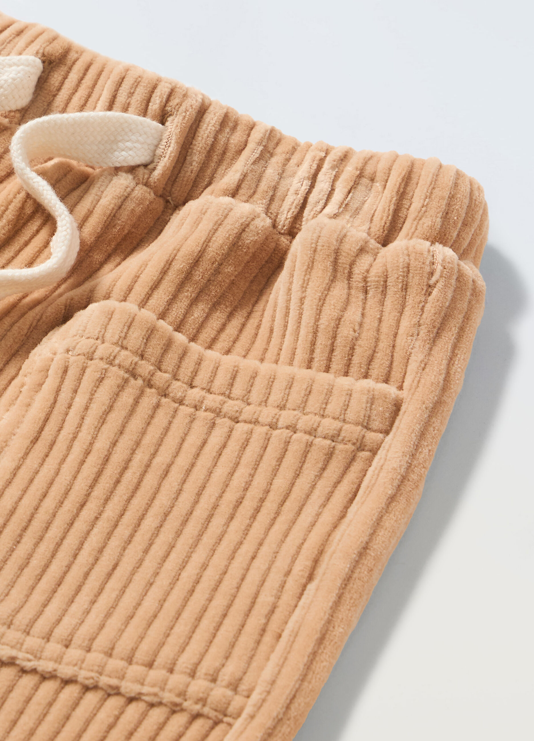 Pantaloni in costina di misto cotone neonato_1