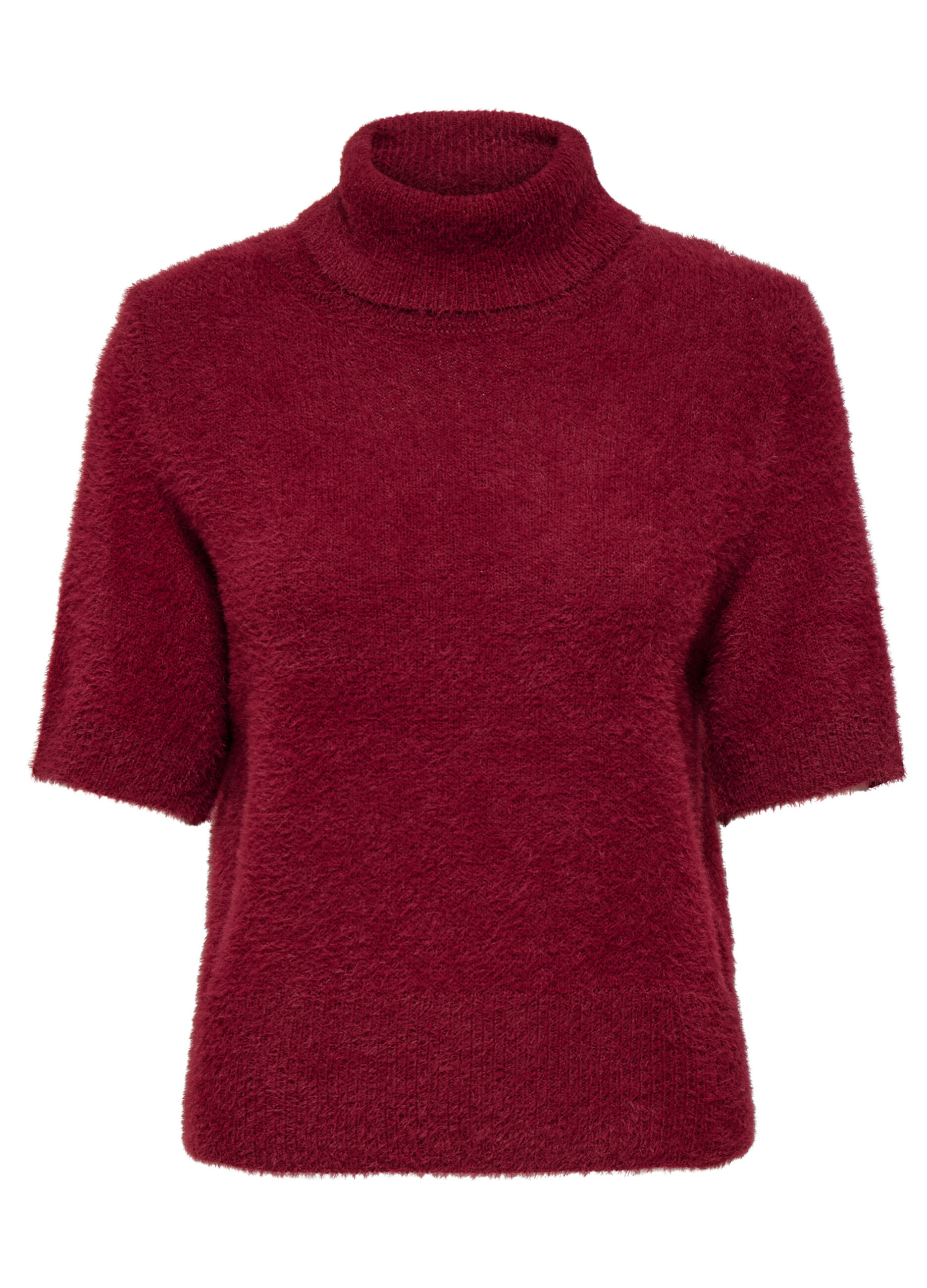 Tricot fluffy a maniche corte donna_5