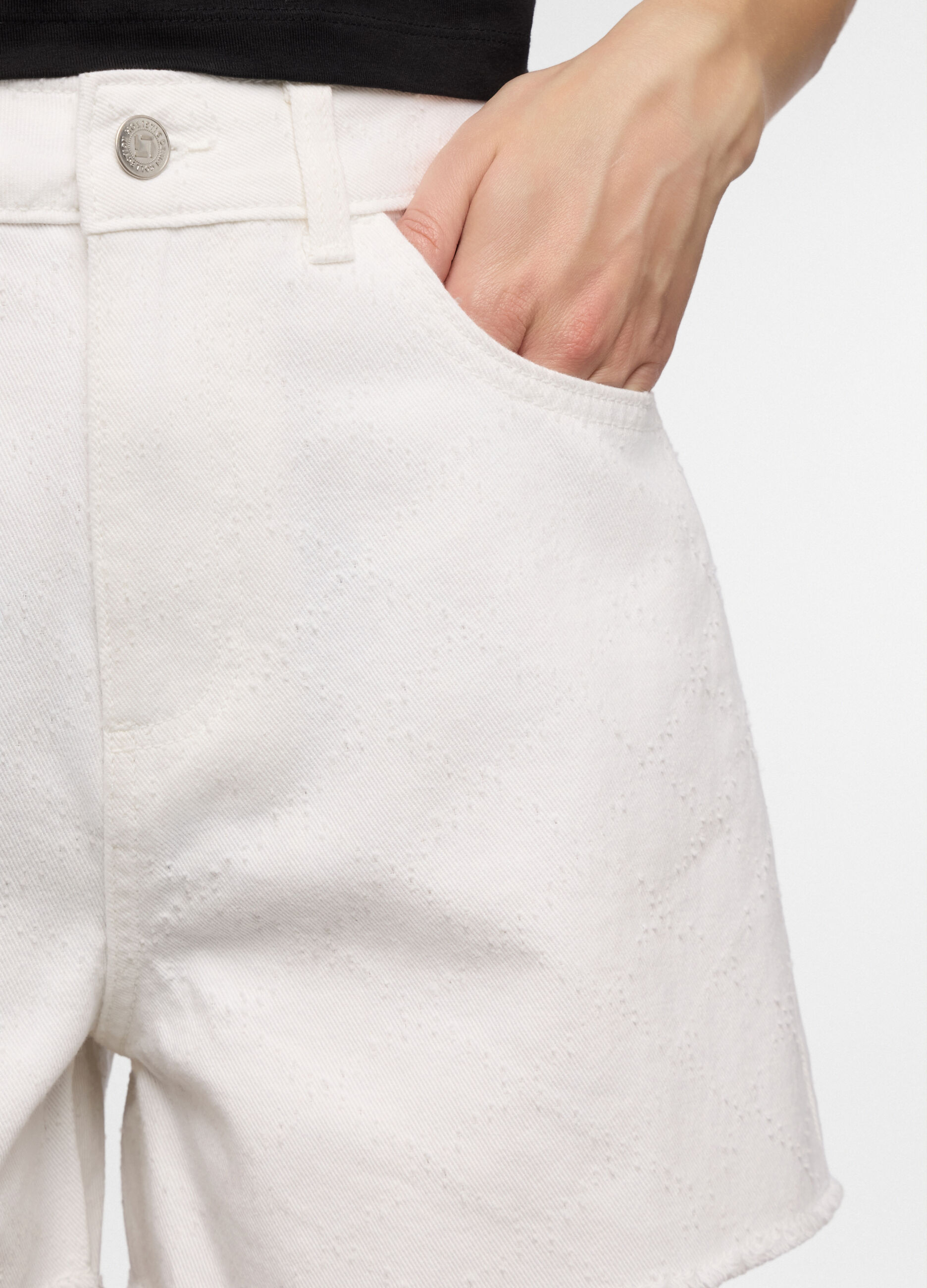 Short Fit regular con pattern geometrico in cotone donna