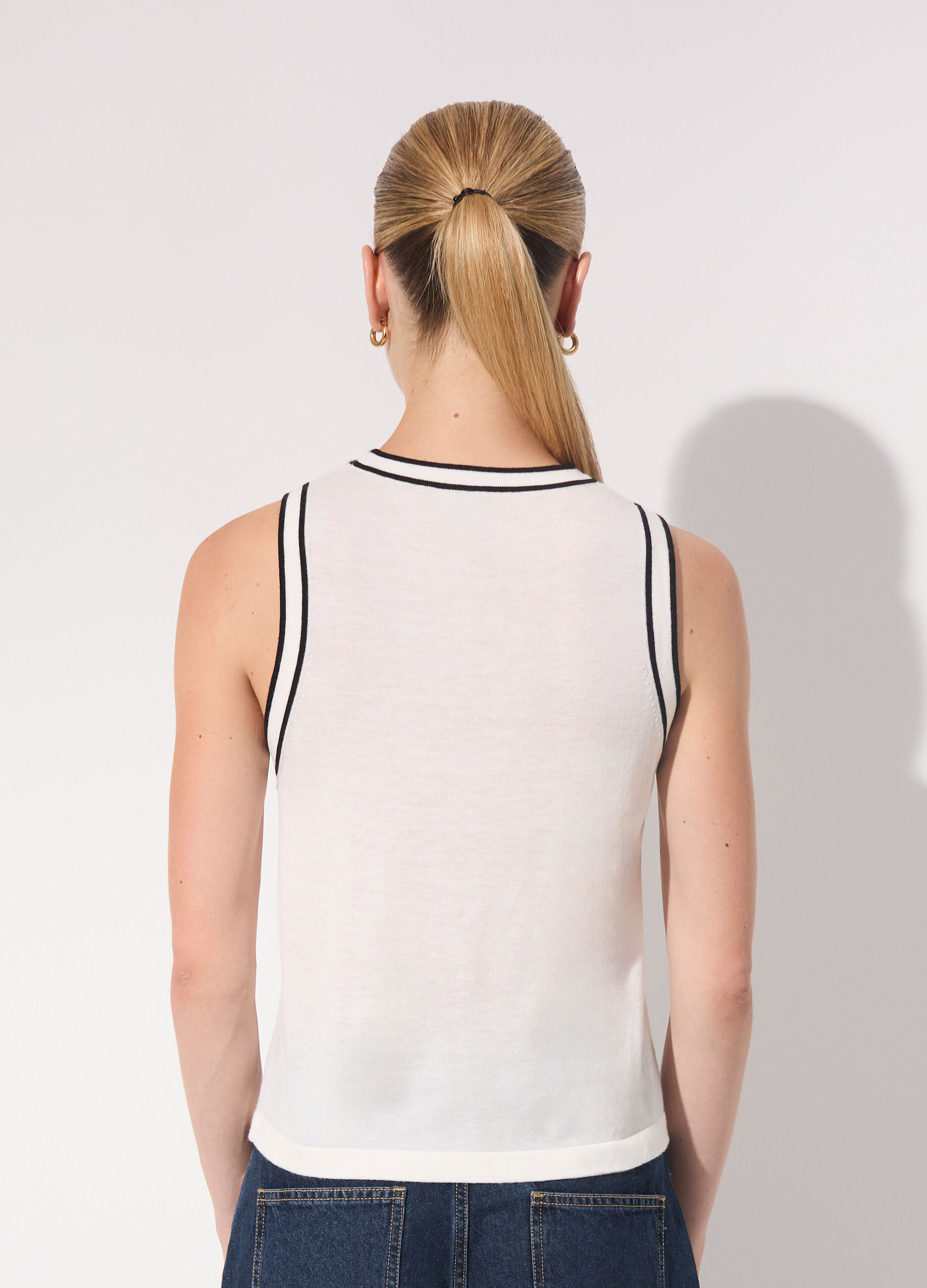 Canotta in tricot misto lana donna_2