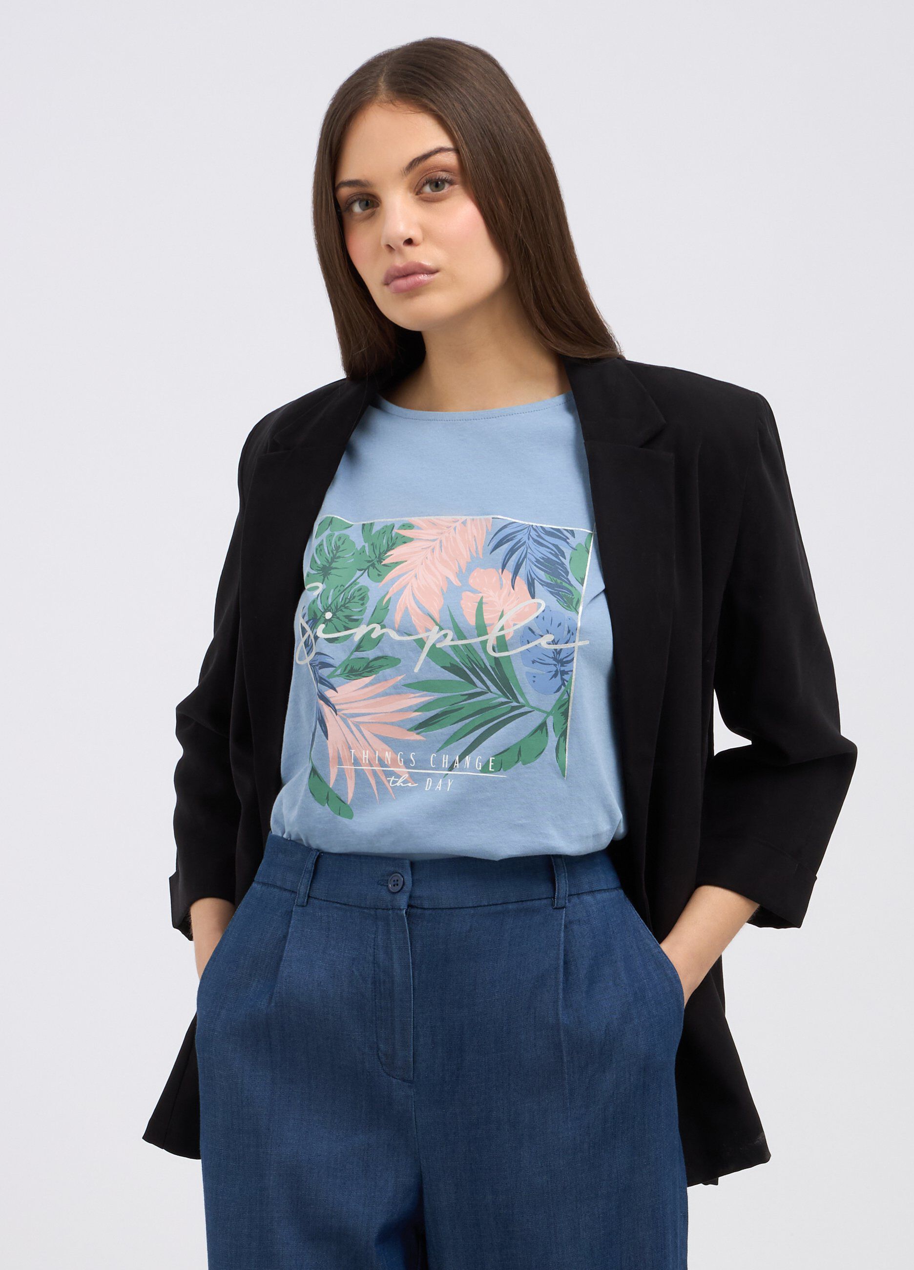T-shirt in puro cotone donna_0