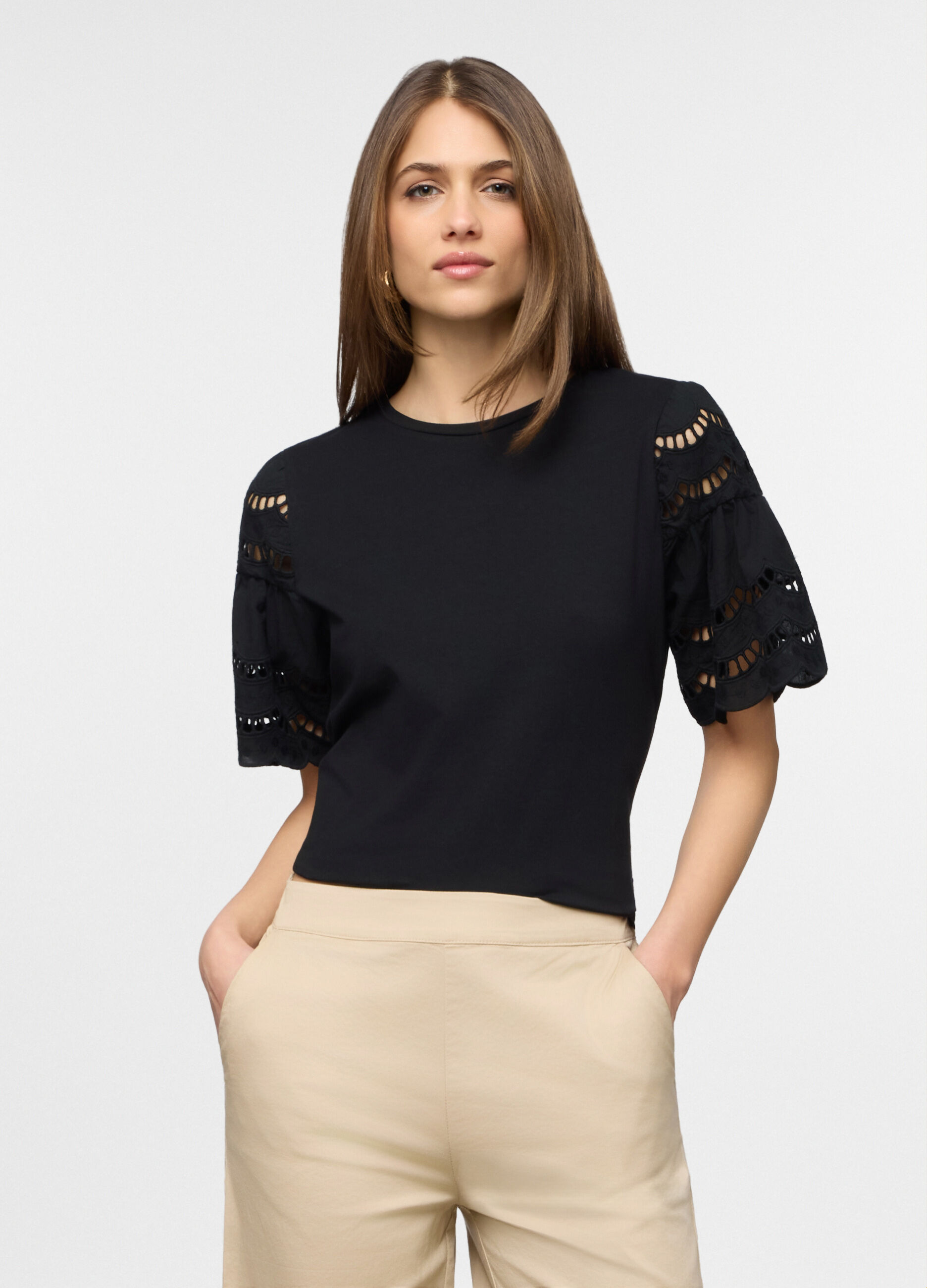 T-shirt girocollo stretch donna_0