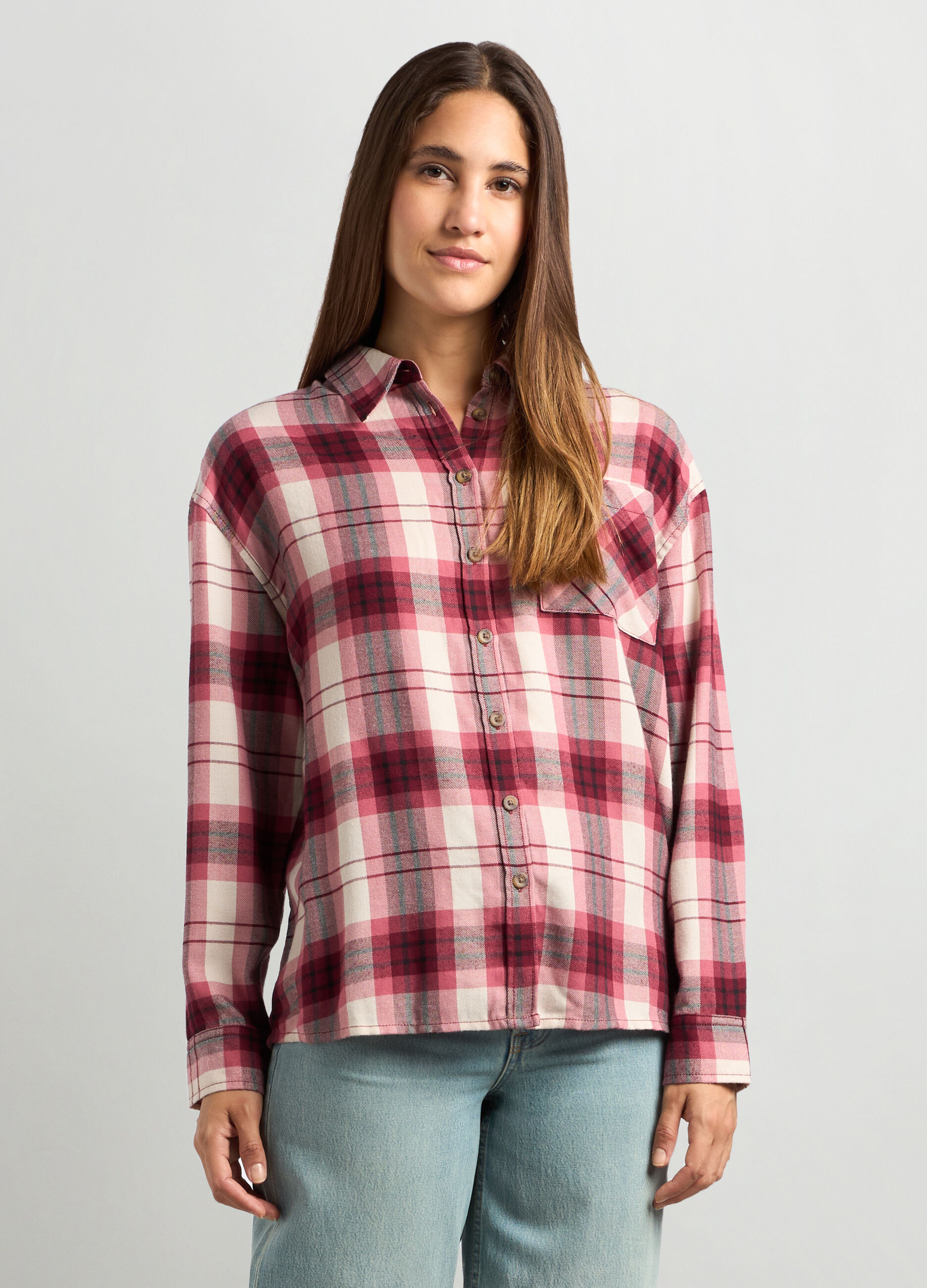 Camicia in flanella a quadri donna_0