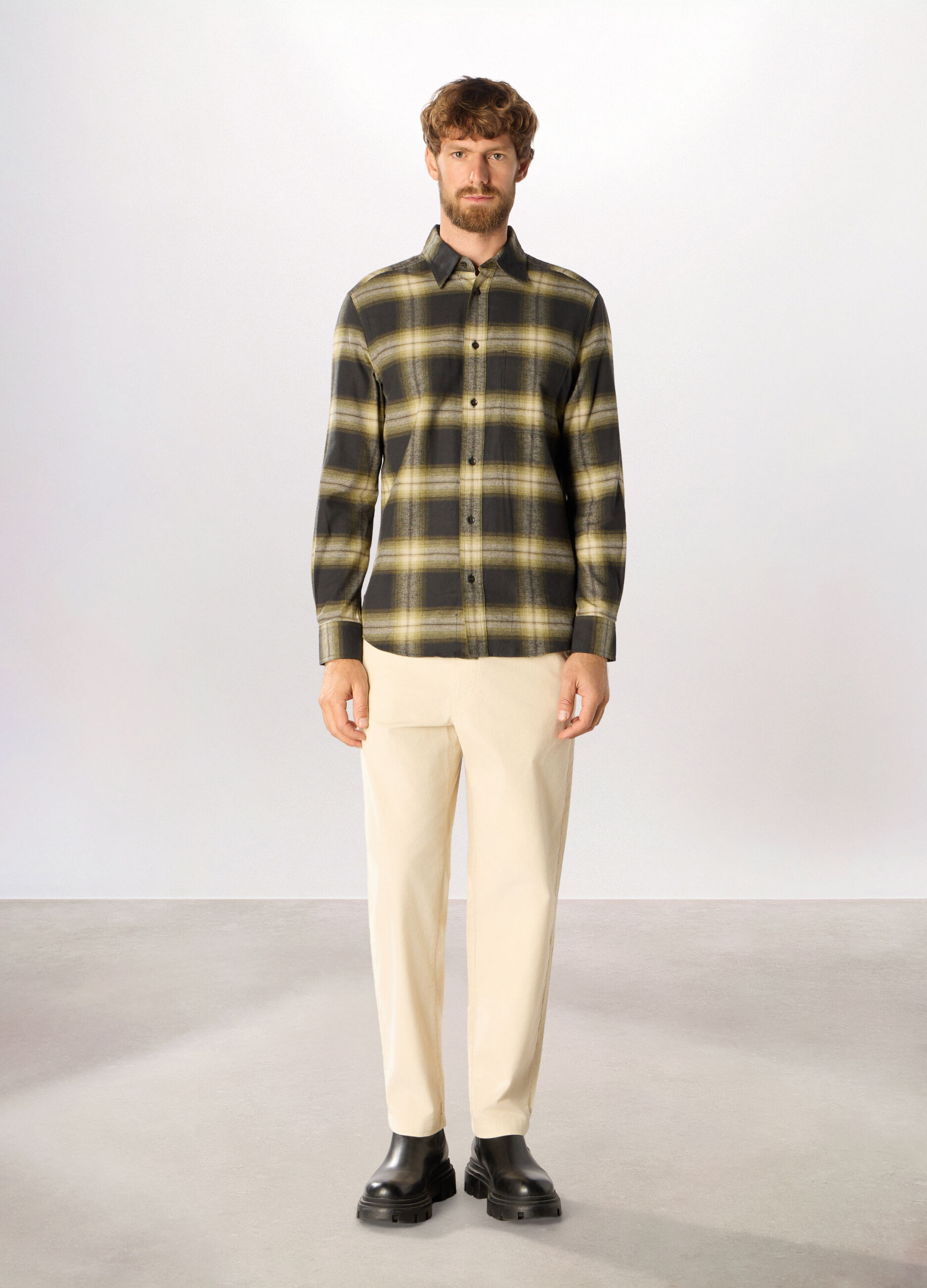 Pantaloni chino in velluto diagonale stretch uomo_0