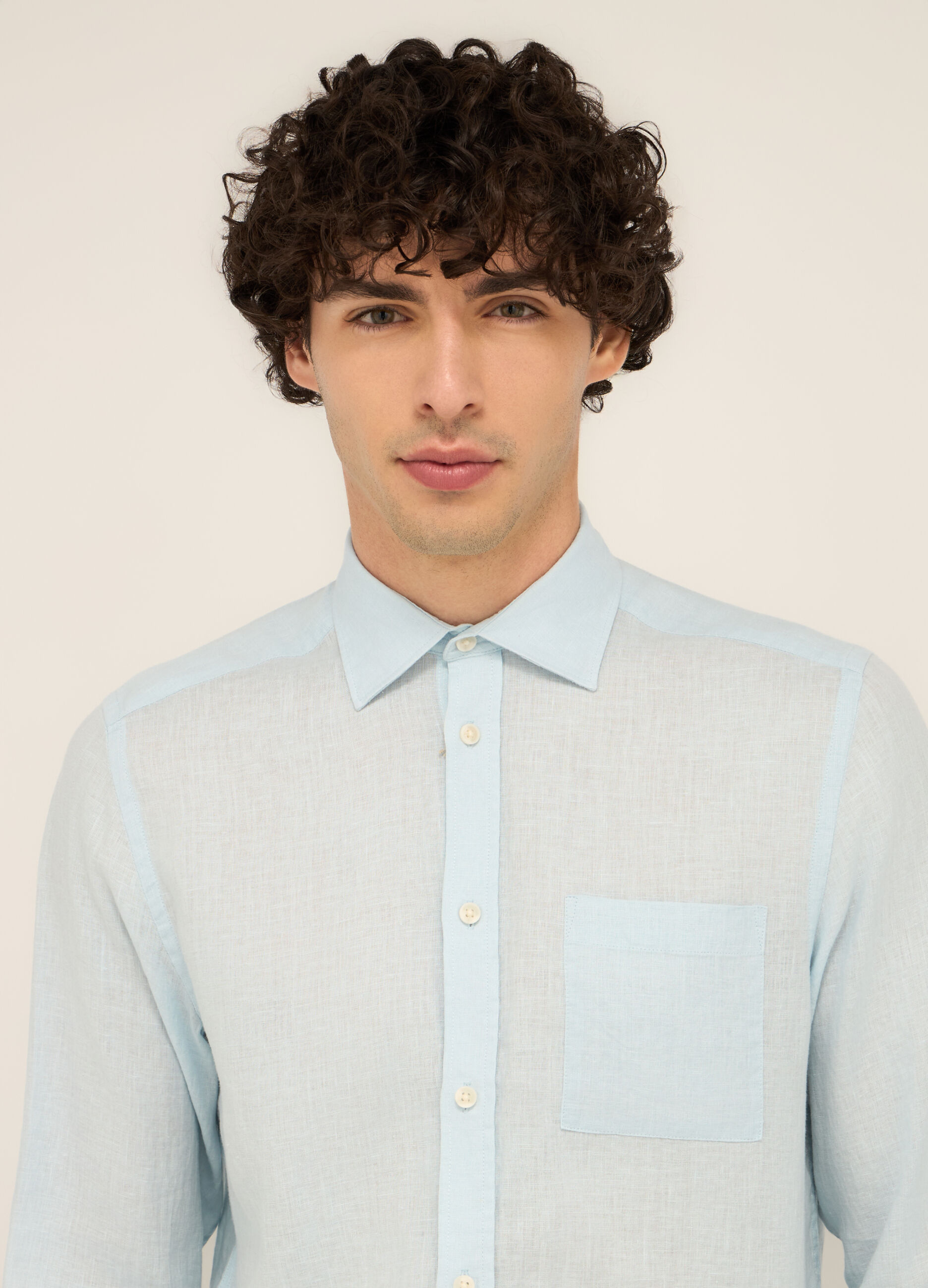 Camicia regular fit in puro lino uomo_2