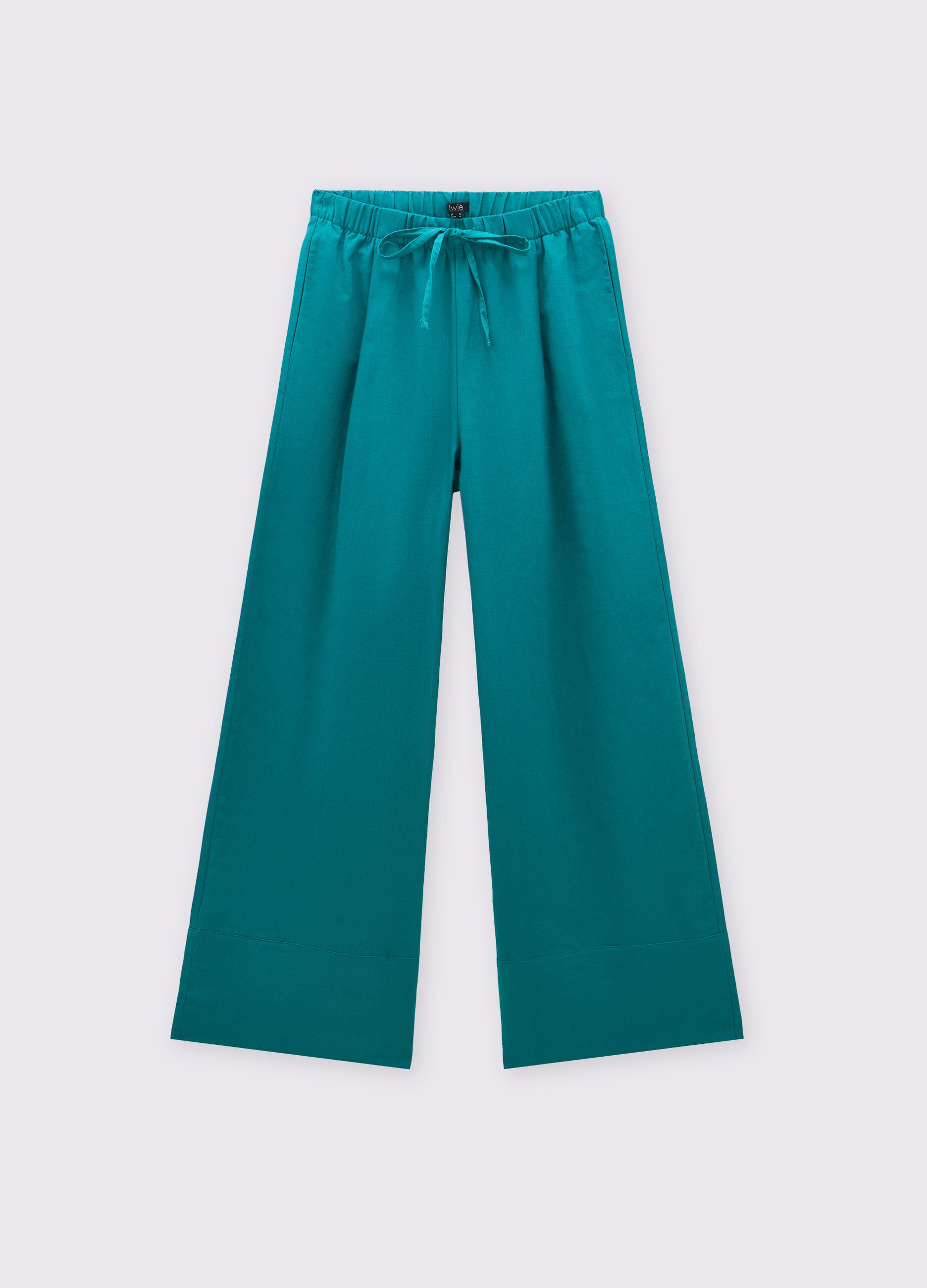 Pantaloni in misto lino donna_0