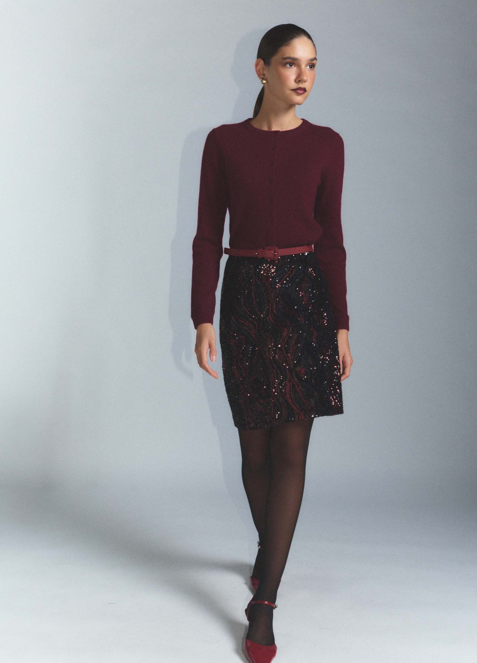 Cardigan girocollo in puro cashmere donna_1