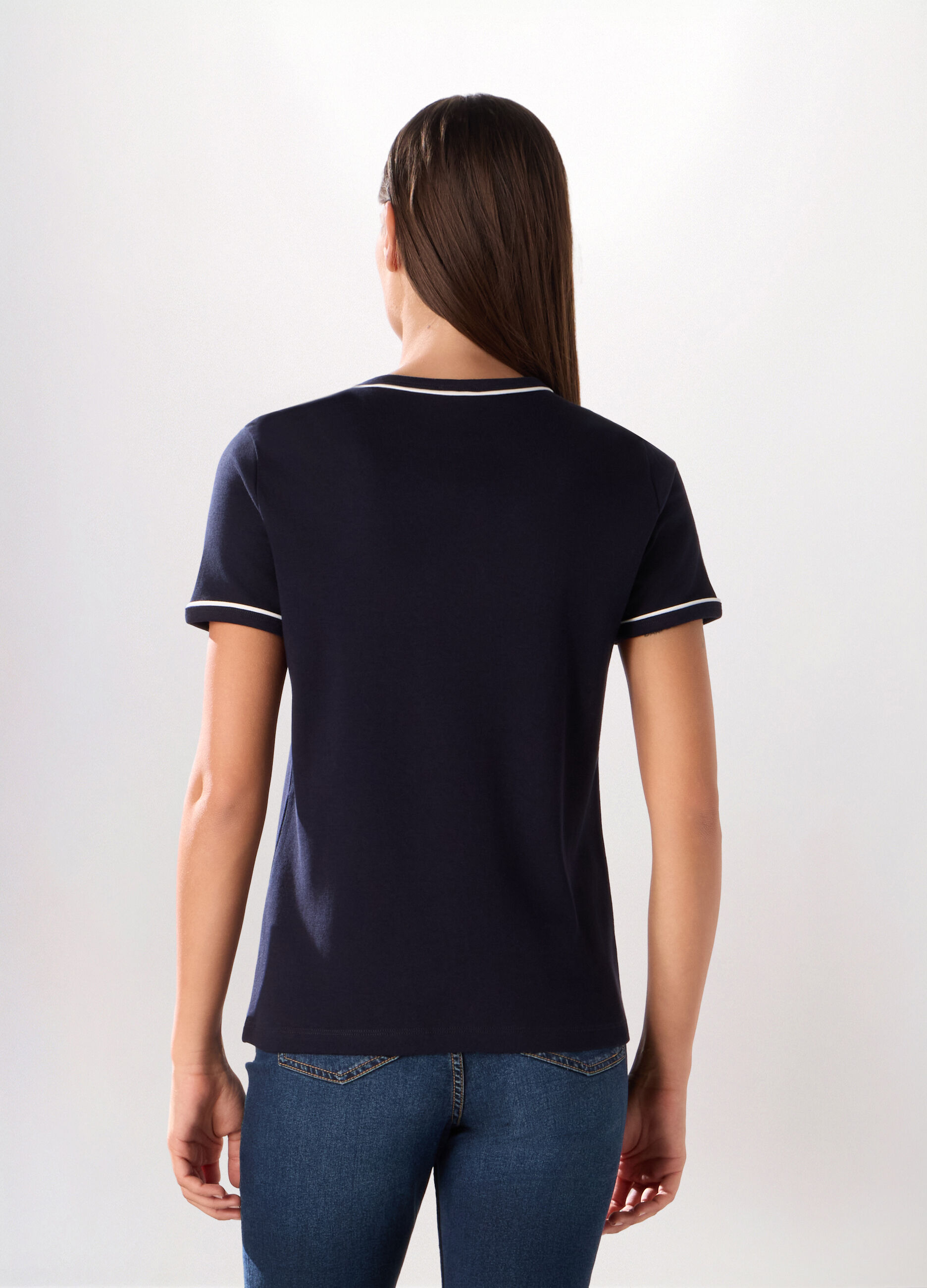 T-shirt in interlock di puro cotone donna_1