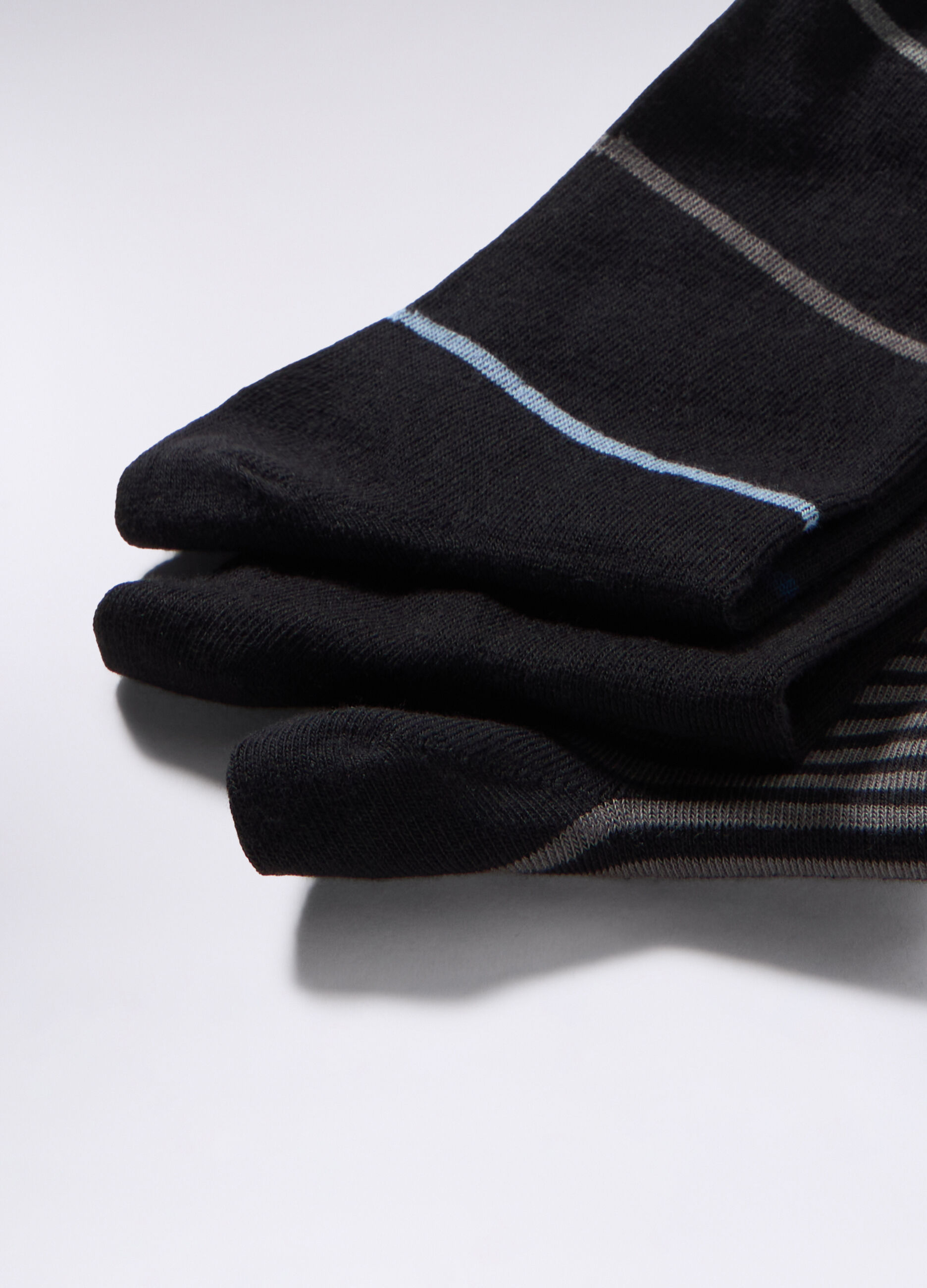 3 pack calze corte in cotone a righe uomo_1