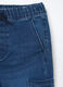 Pantaloni cargo in denim di misto cotone neonato_2