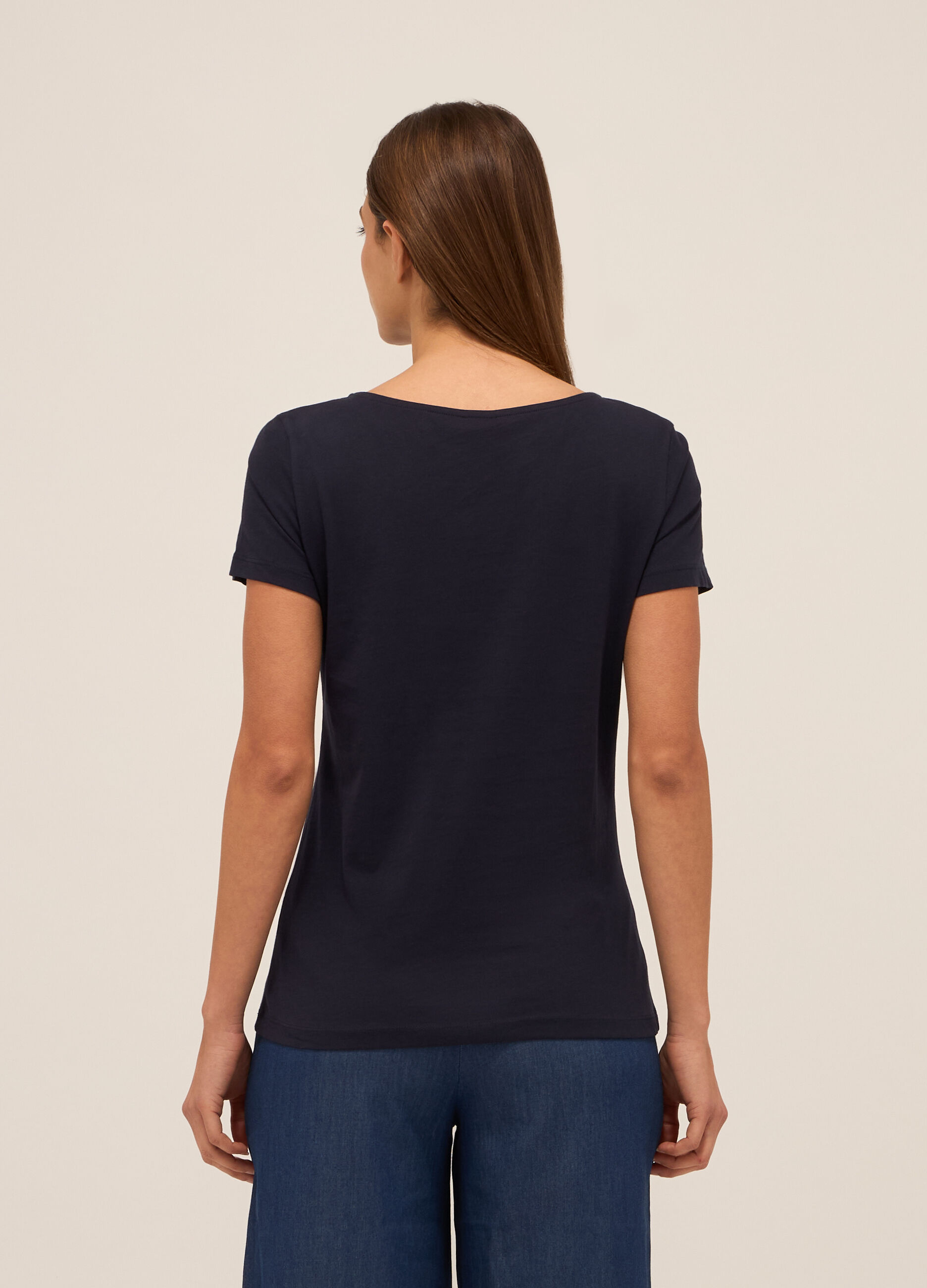 T-shirt in jersey di puro cotone donna_1
