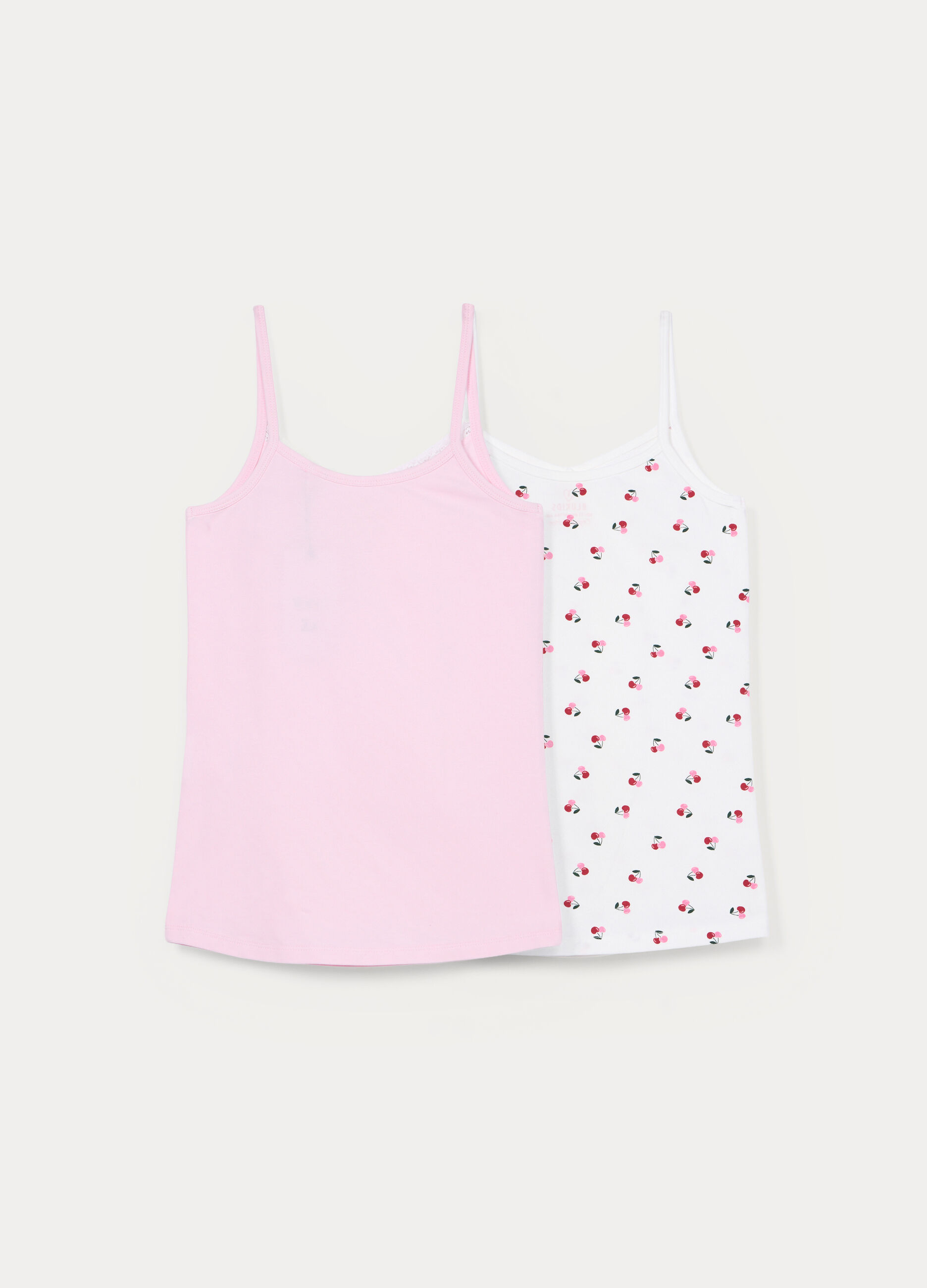Pack 2 canotte intime in jersey di cotone stretch bambina_1