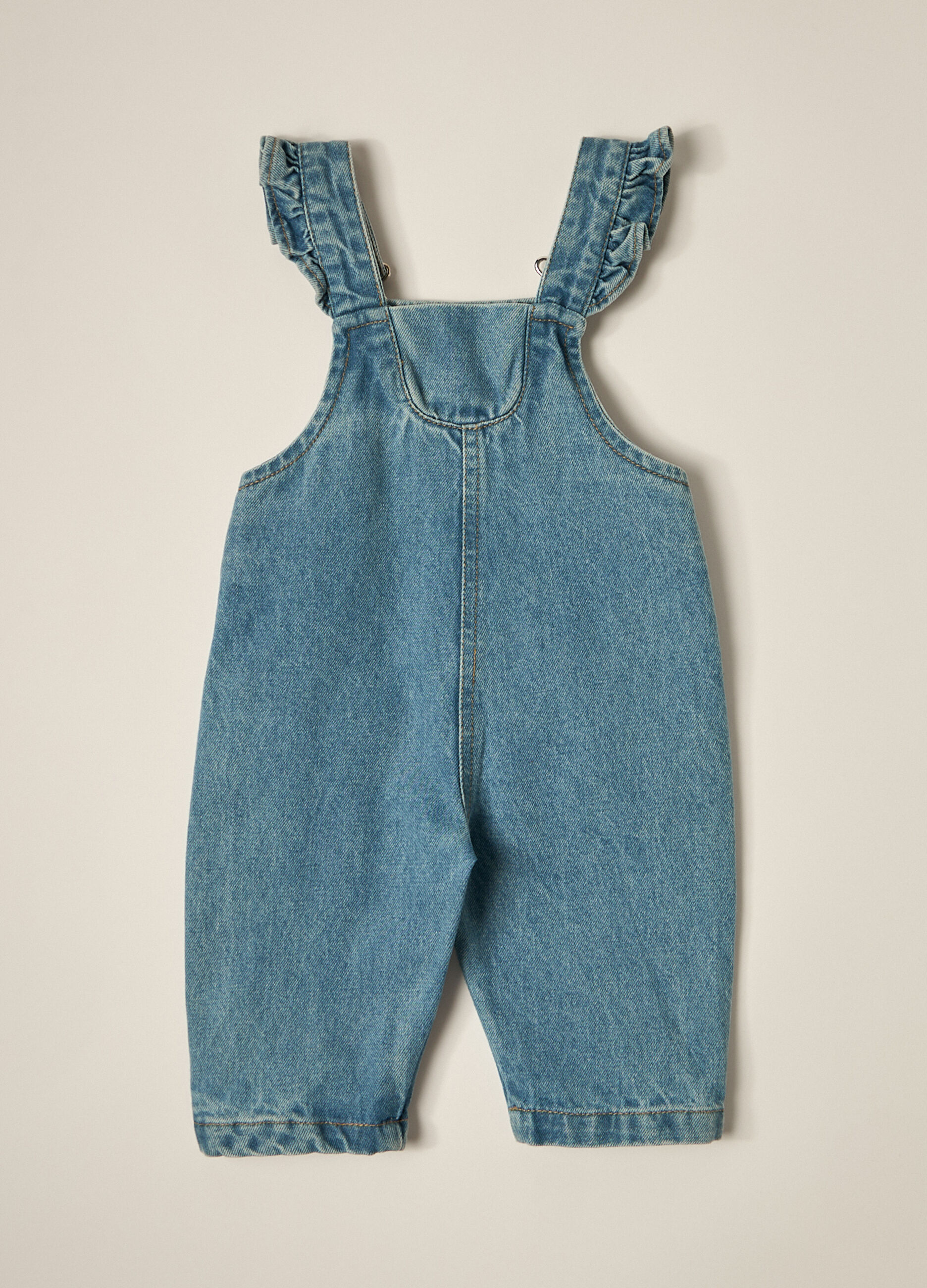 Salopette in denim di puro cotone IANA neonata_2
