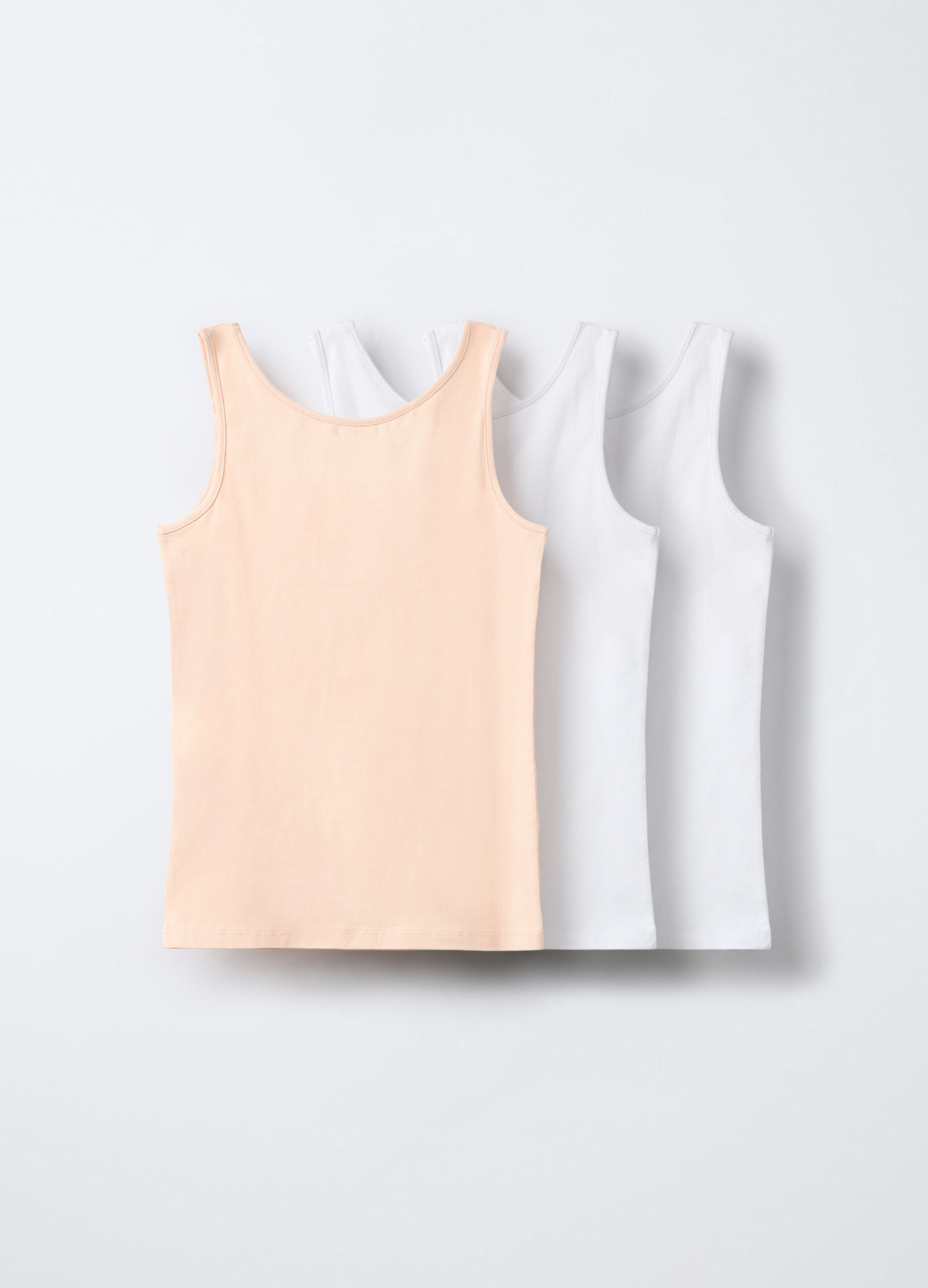 Pack 3 canotte in jersey di cotone stretch ragazza_1