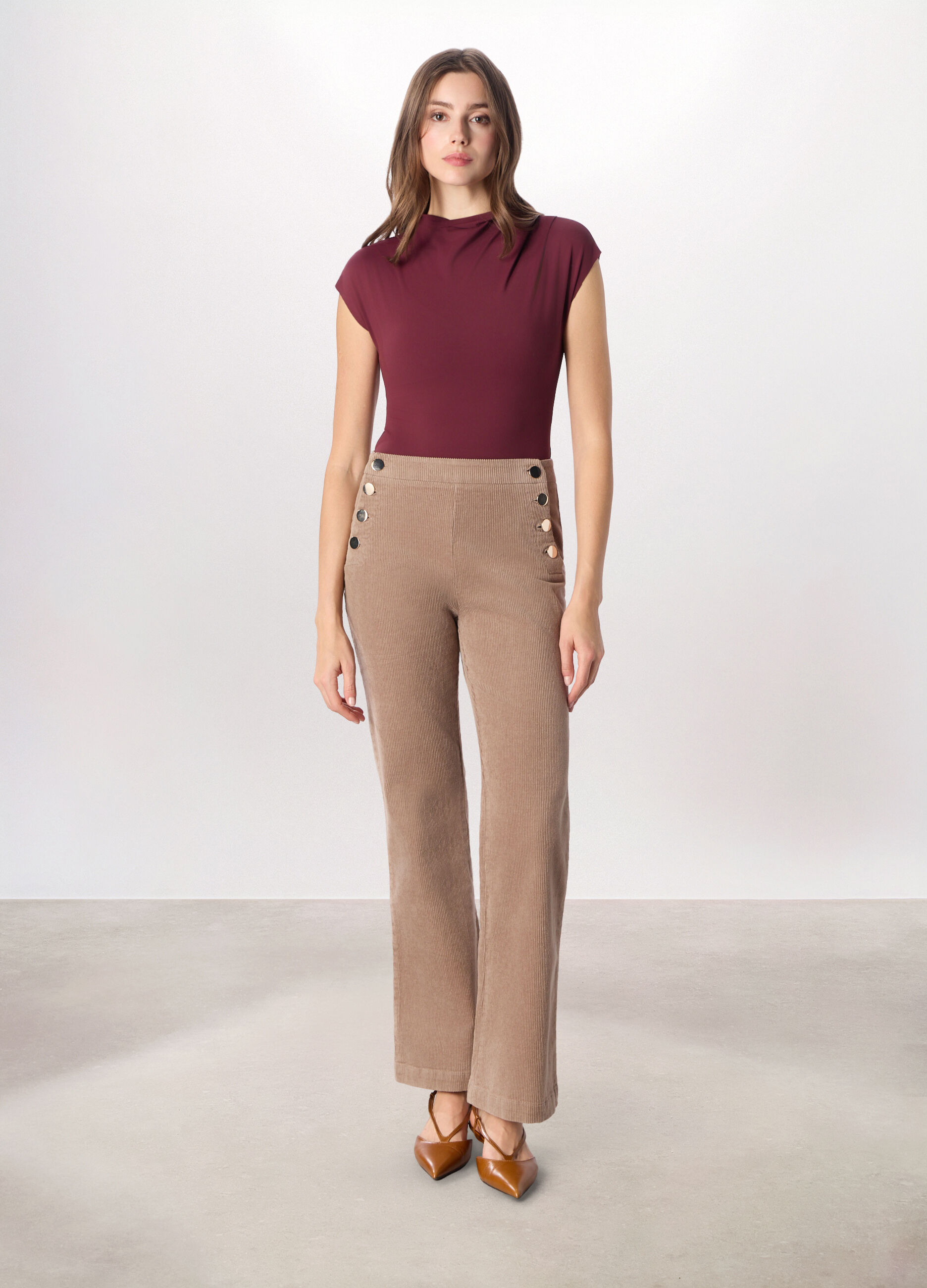 Pantaloni in velluto a coste donna_0