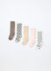 Pack 5 calze lunghe in cotone stretch bambina_1