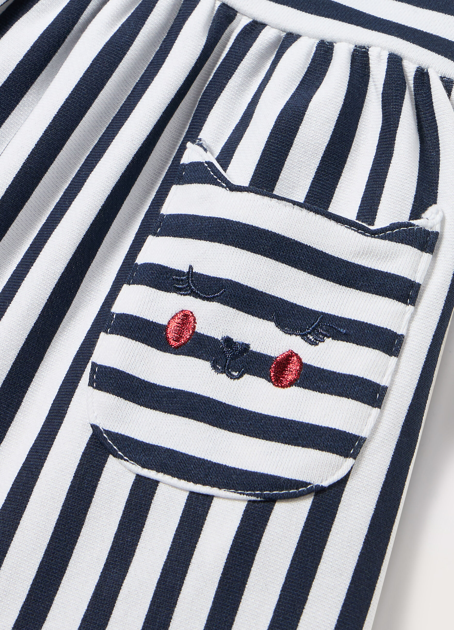 Vestito a righe in puro cotone neonata_1
