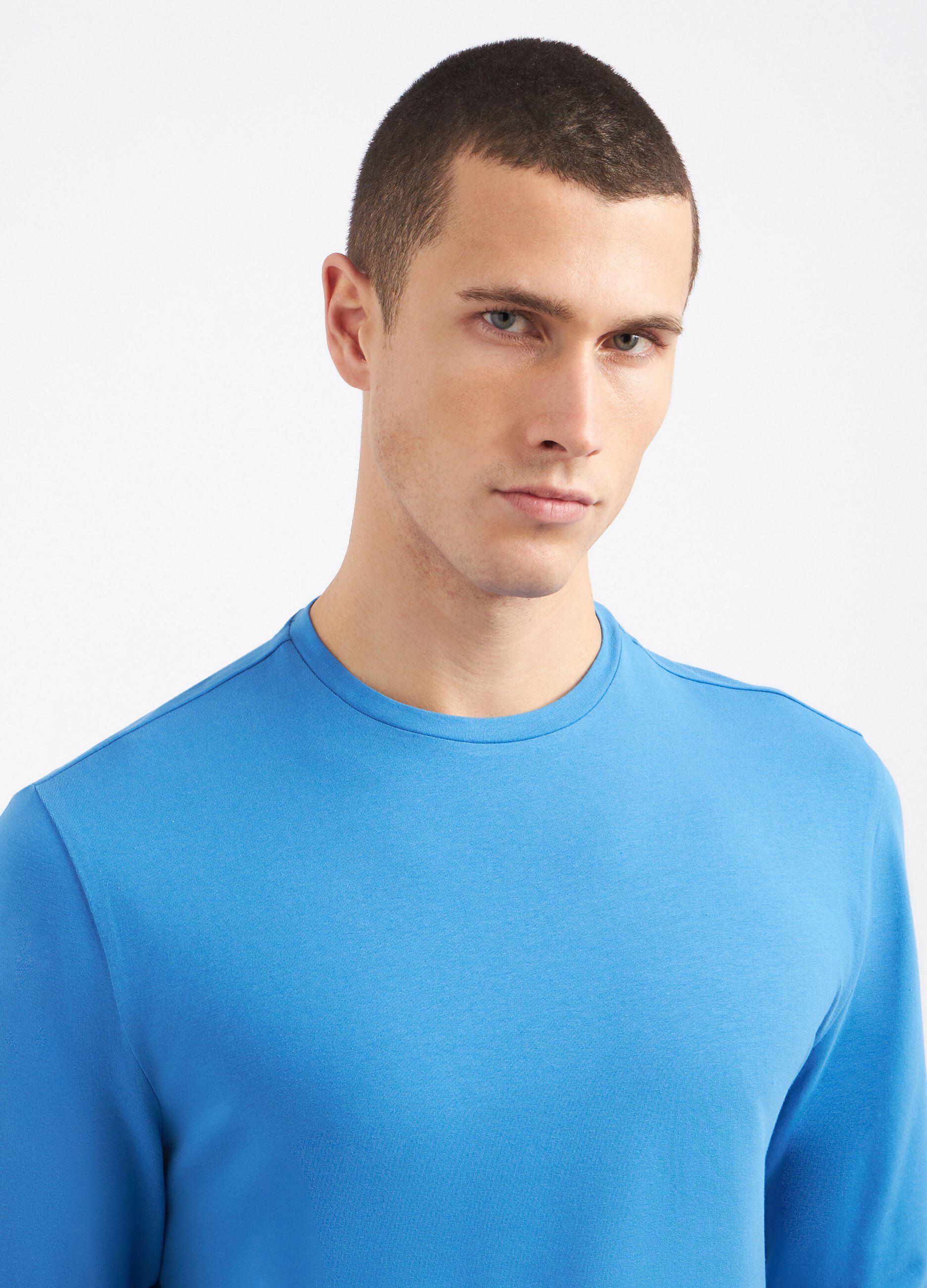 T-shirt a maniche lunghe in cotone stretch uomo_2