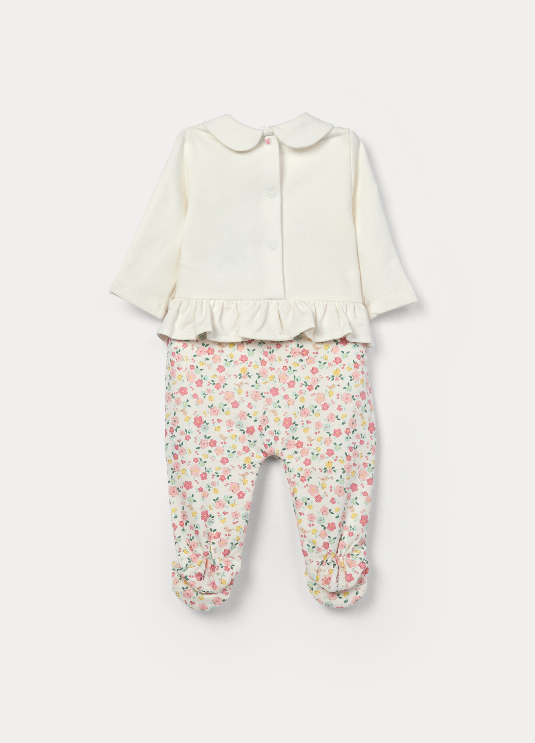 Tutina in french terry di cotone stretch neonata_1