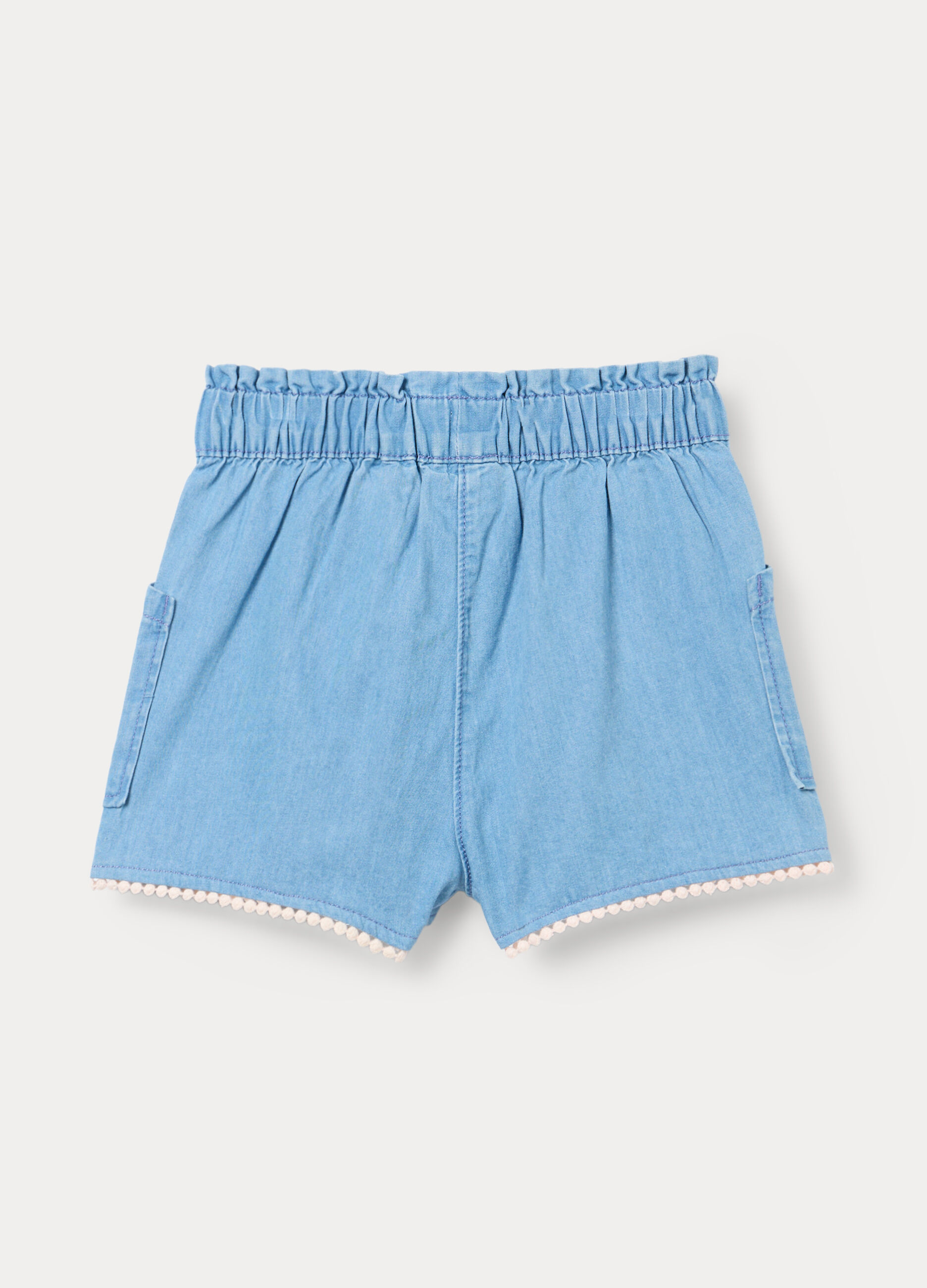 Shorts fit comfort in denim di puro cotone bimba_2