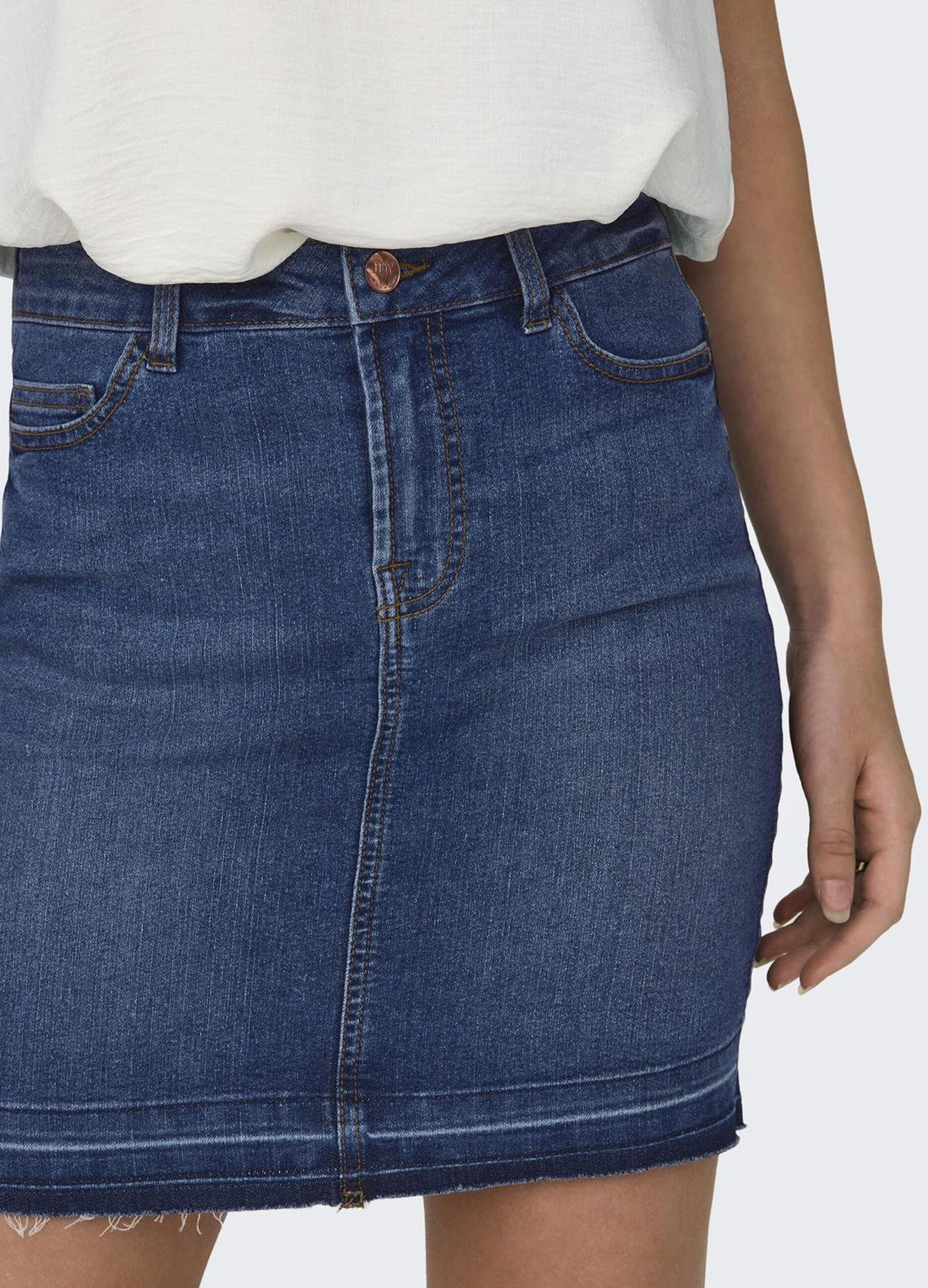 Mini gonna in denim donna_3