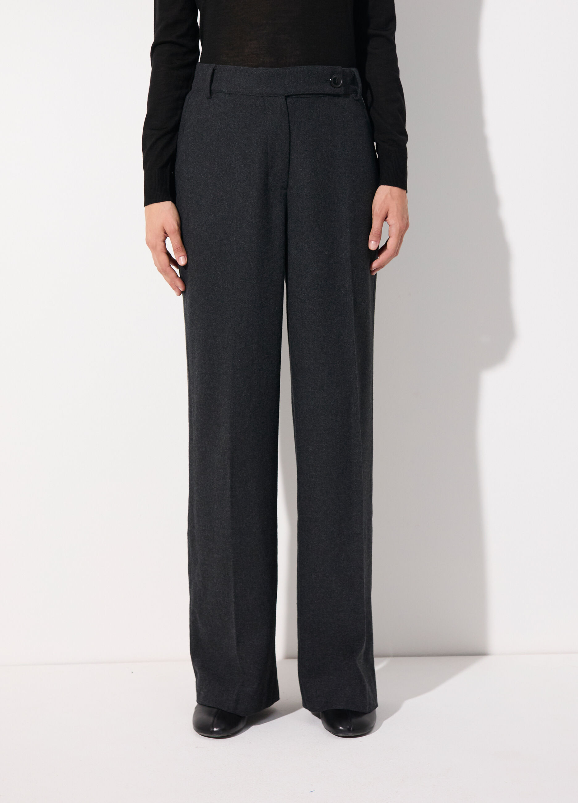 Pantalone dritto in misto lana donna_1