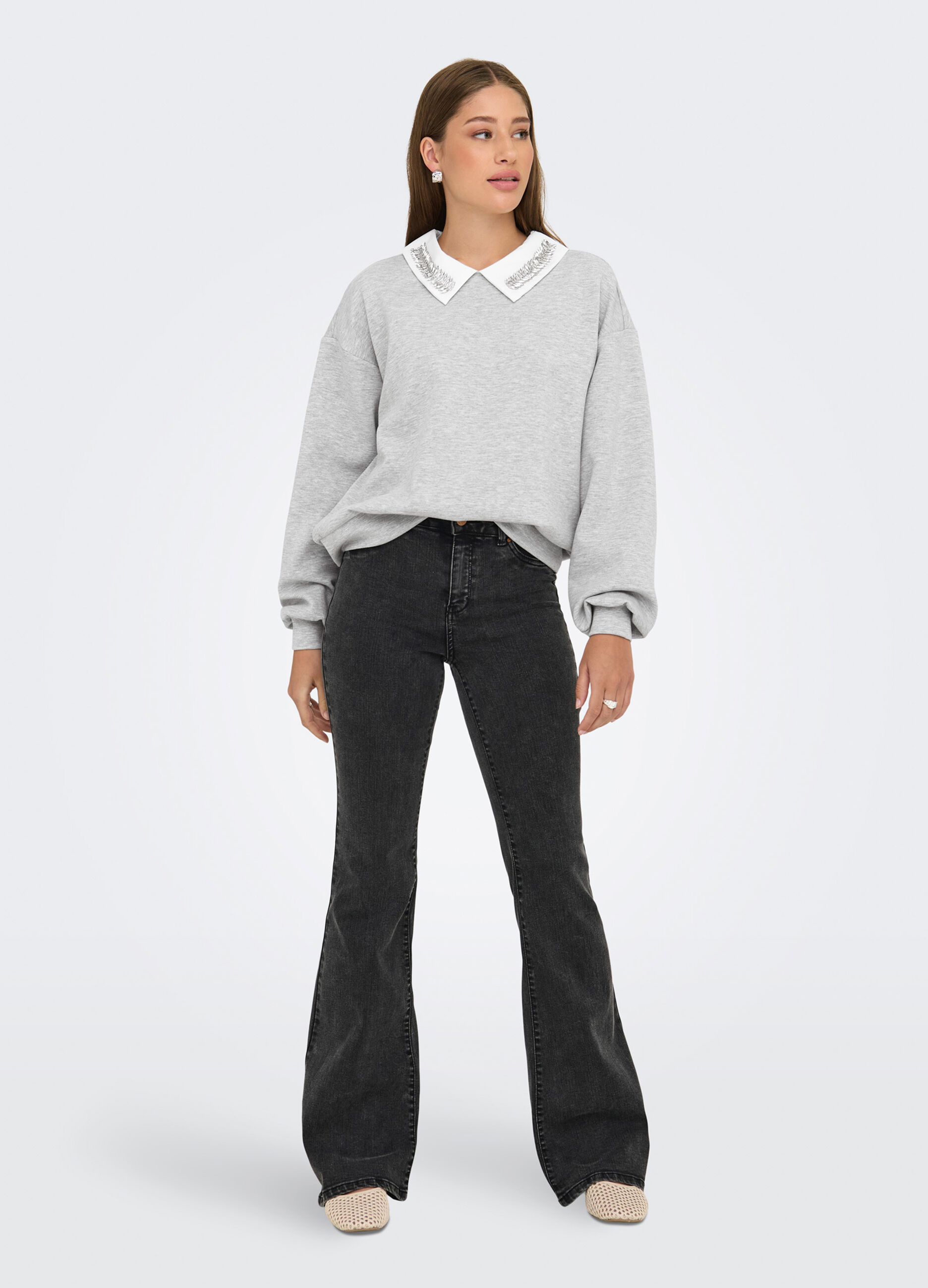 Felpa con inserto camicia donna_2