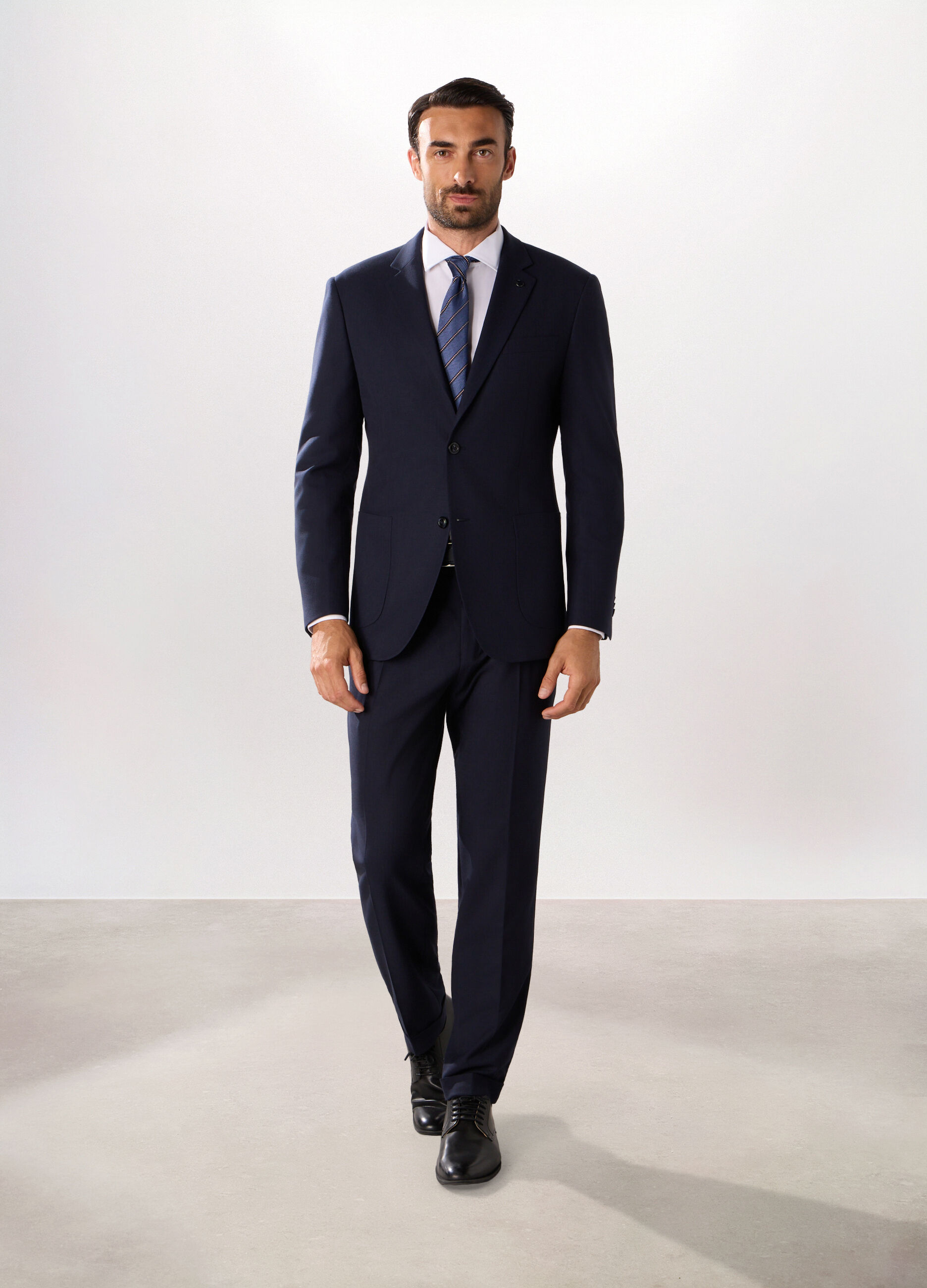 Blazer con motivo a lisca di pesce uomo_0