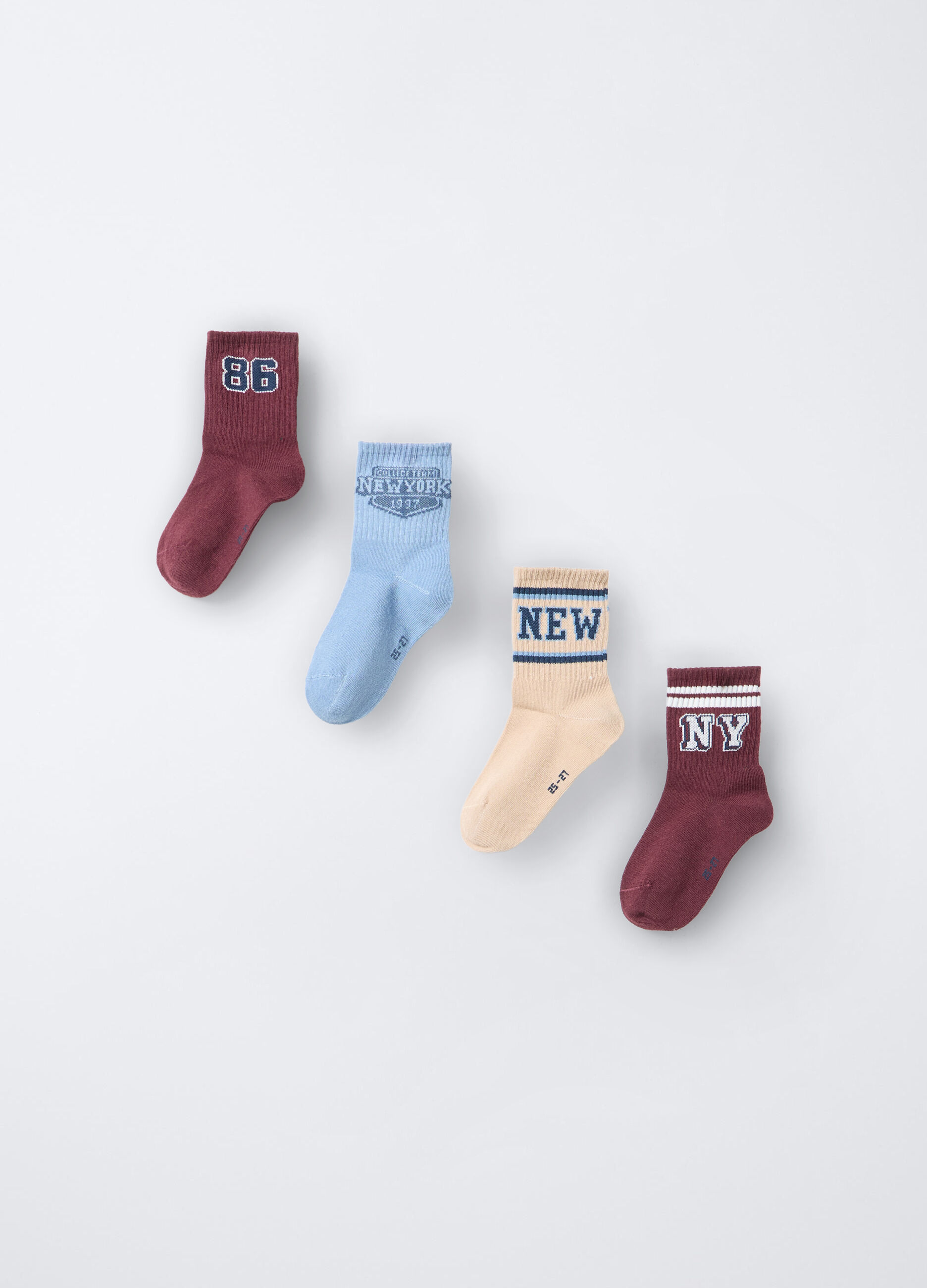 Pack 4 calze corte in cotone stretch bambino_1