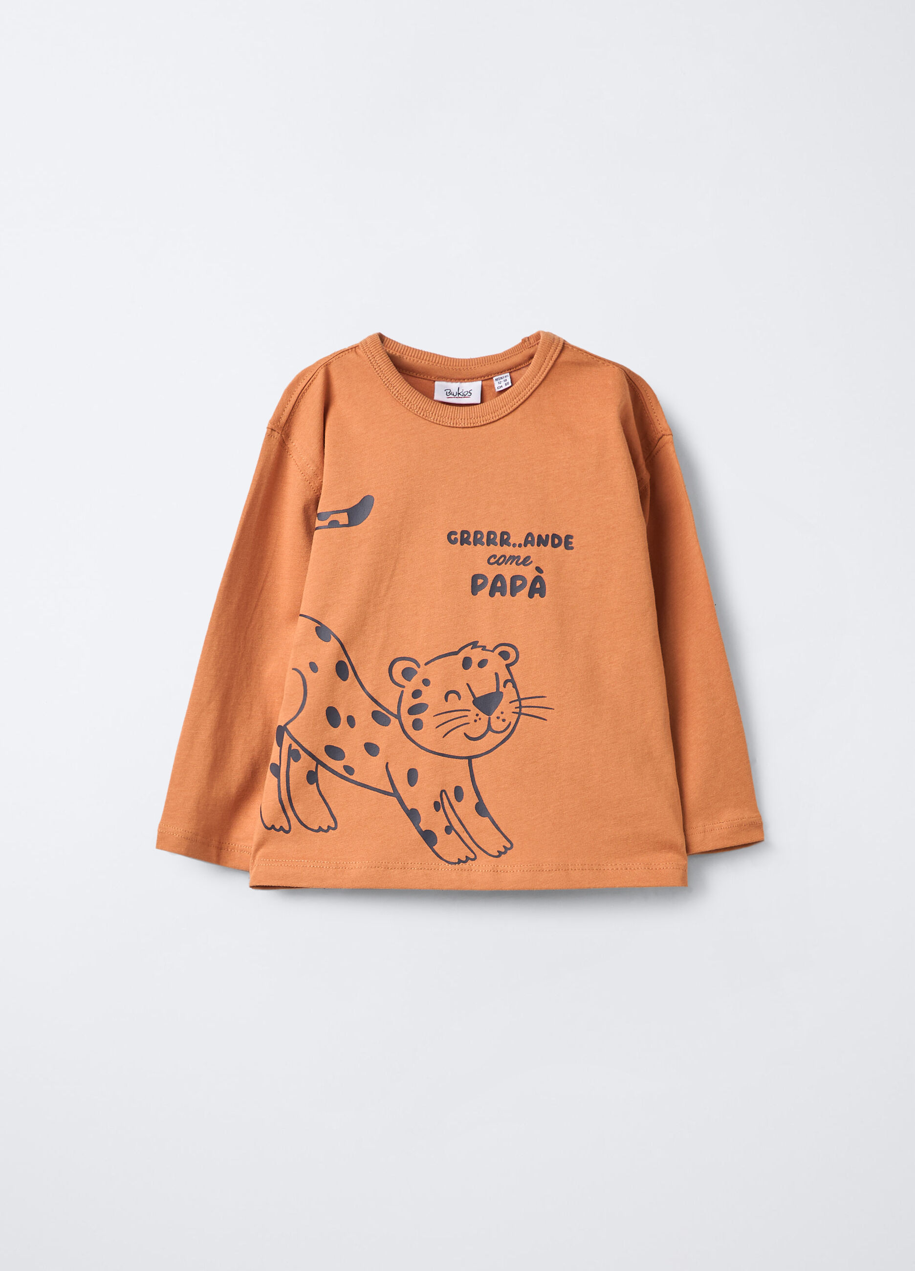 T-shirt girocollo in jersey di puro cotone bimbo_0