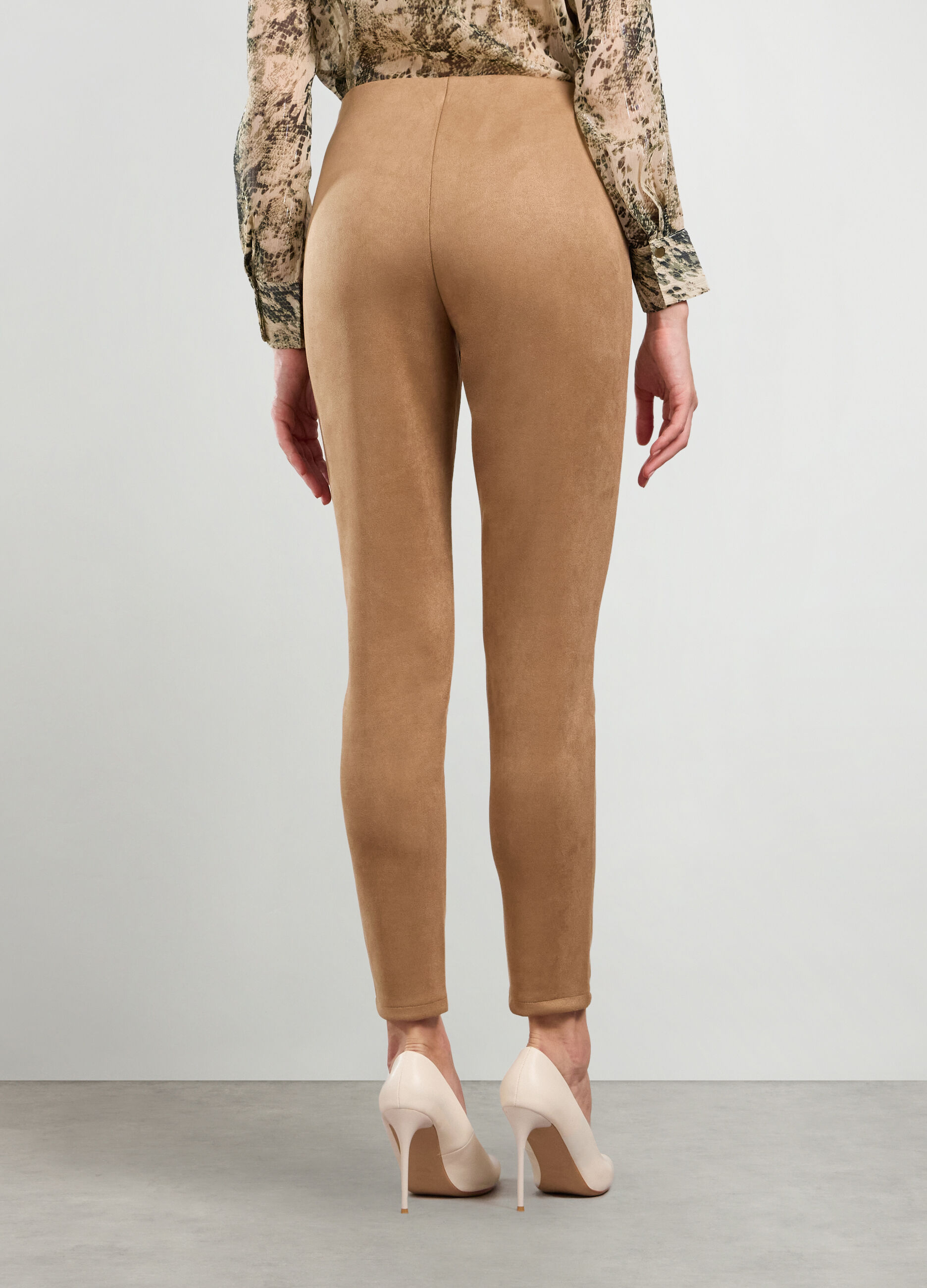 Leggings effetto scamosciato donna_1