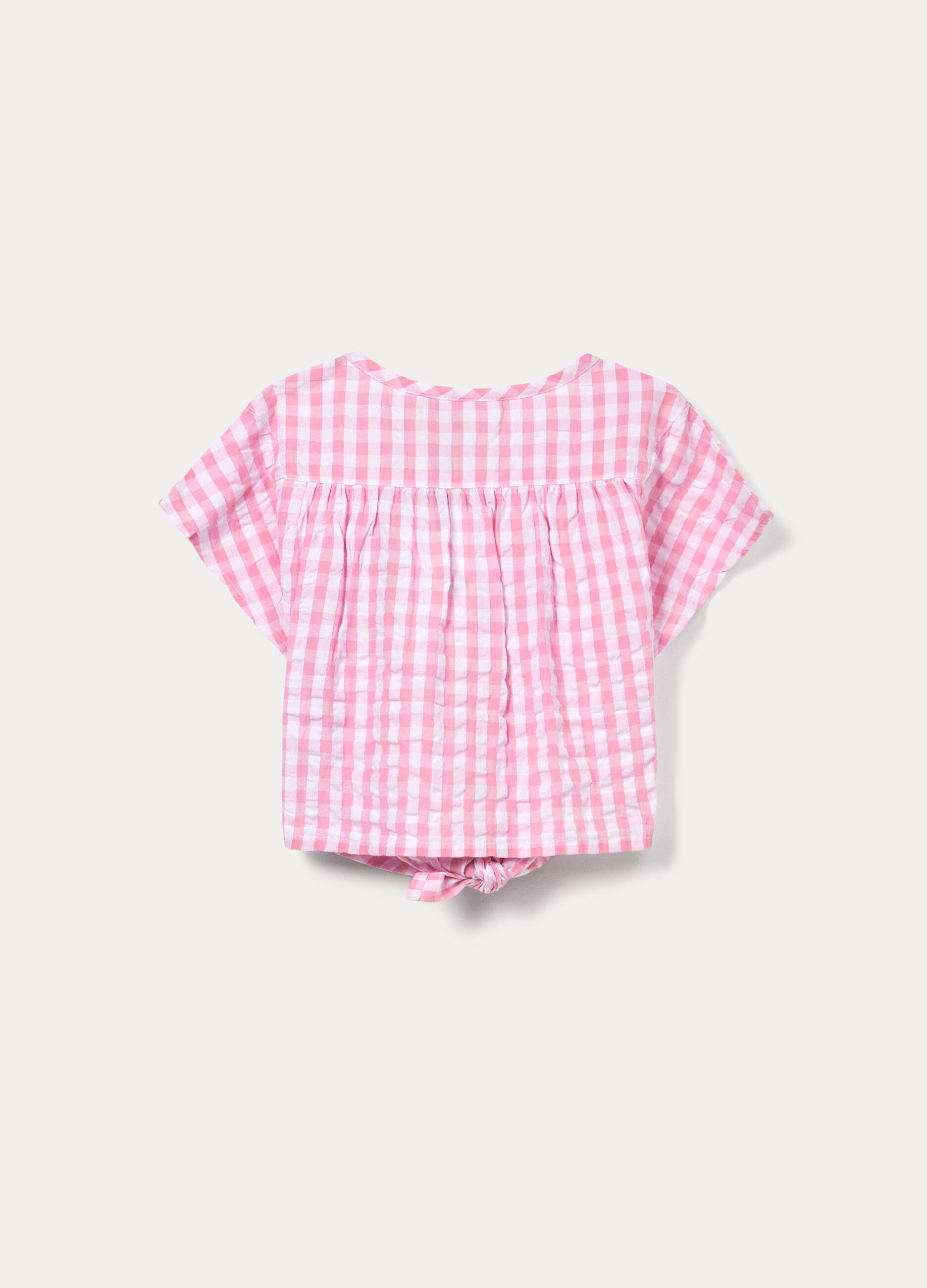 Blusa in misto cotone seersucker bambina_1